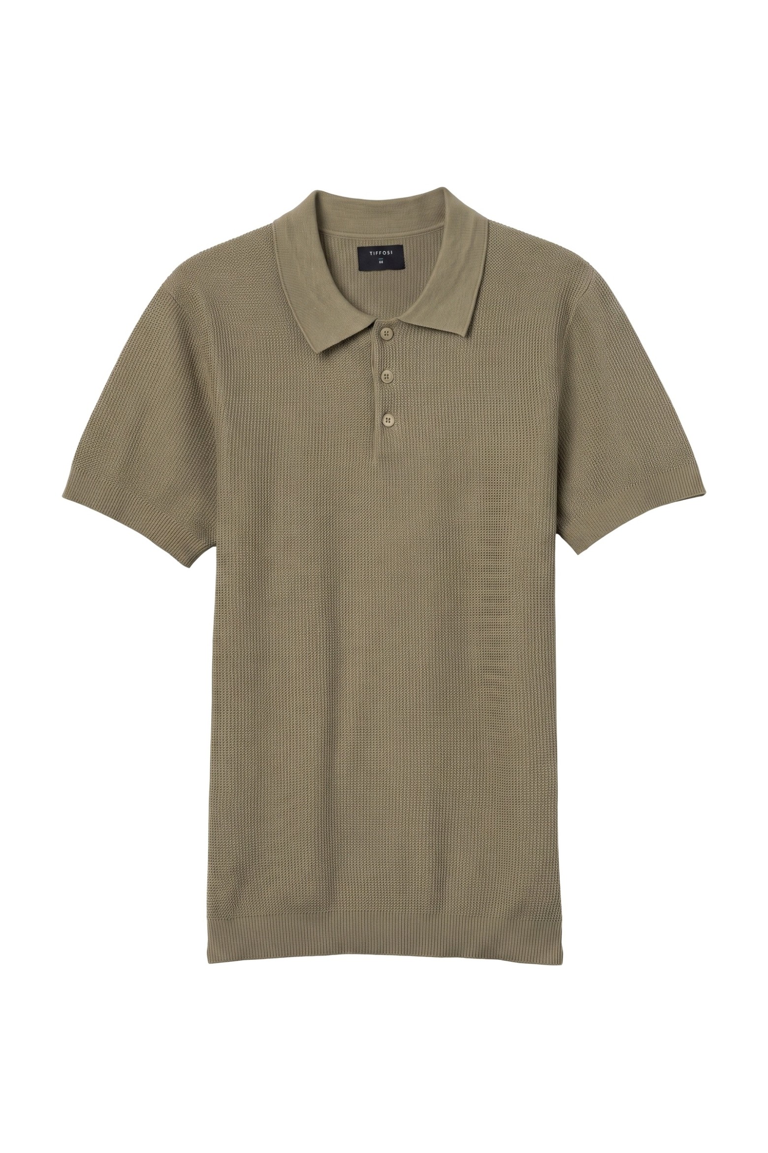 Beige Short Sleeve Knit Polo