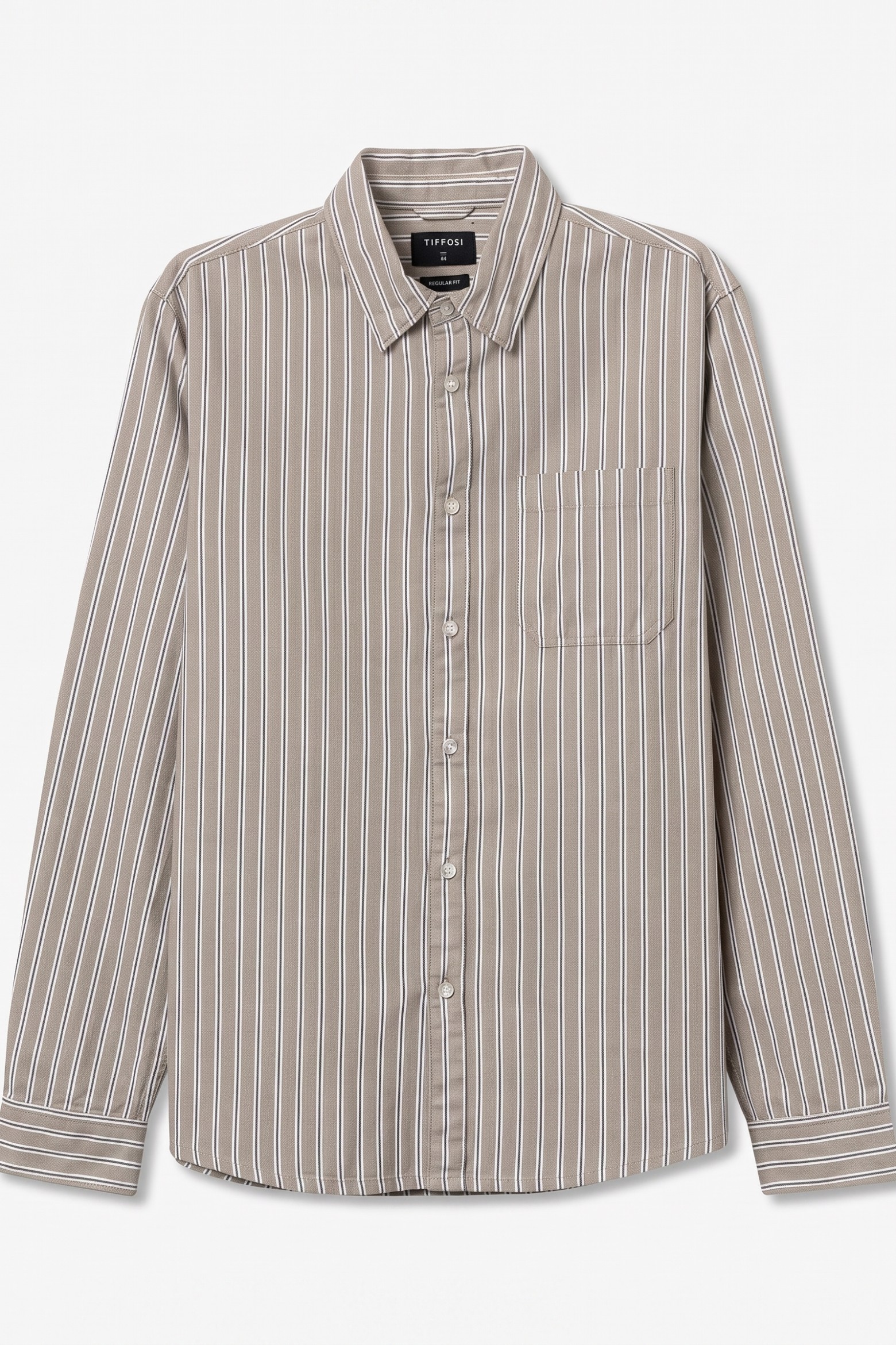 Beige Striped Long Sleeve Shirt