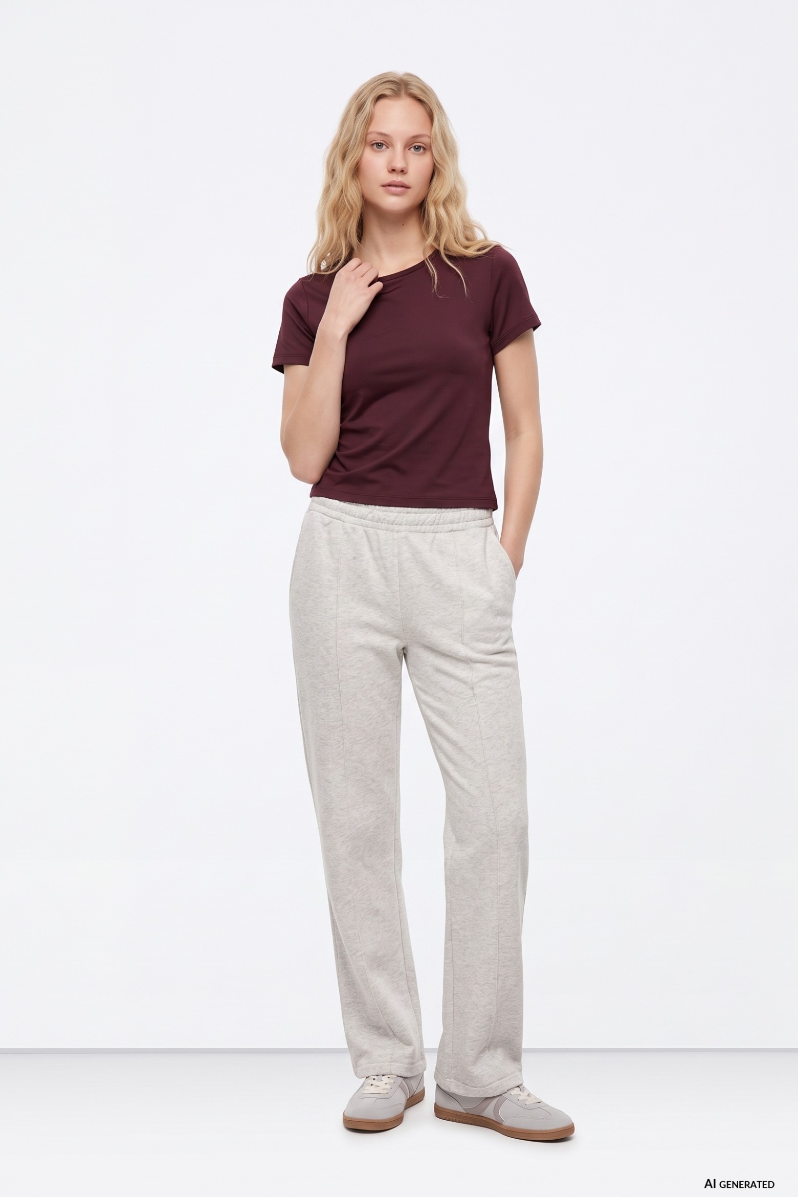 Pantalón gris melange casual