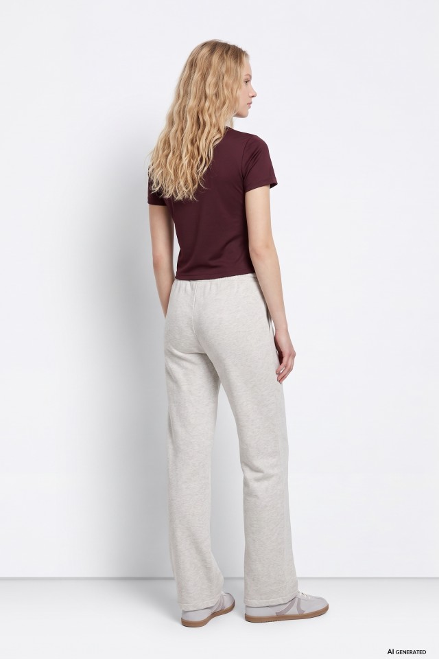 Grey Melange Straight Pants Grey Melange Straight Pants
