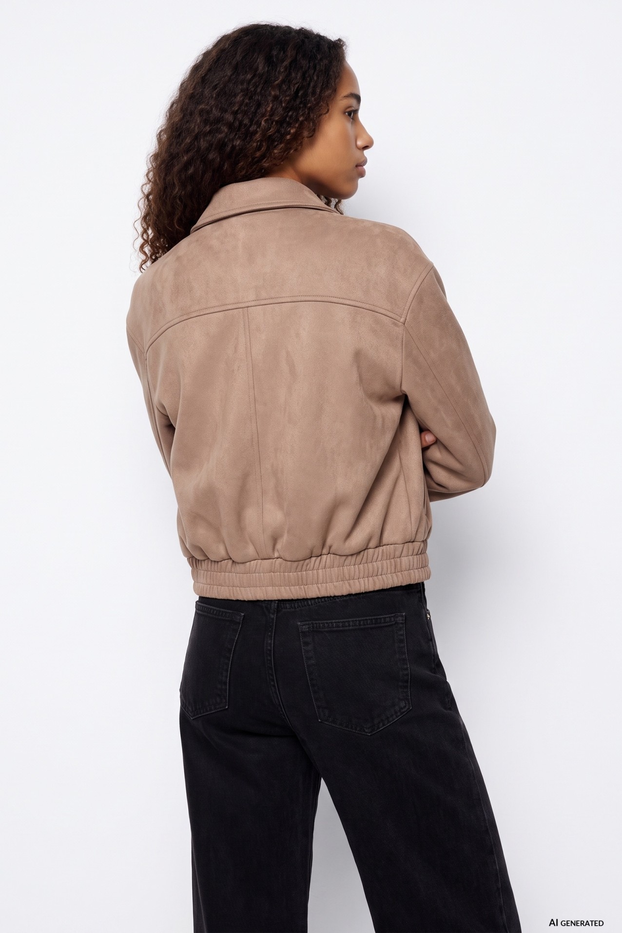 Beige Loose Fit Jacket