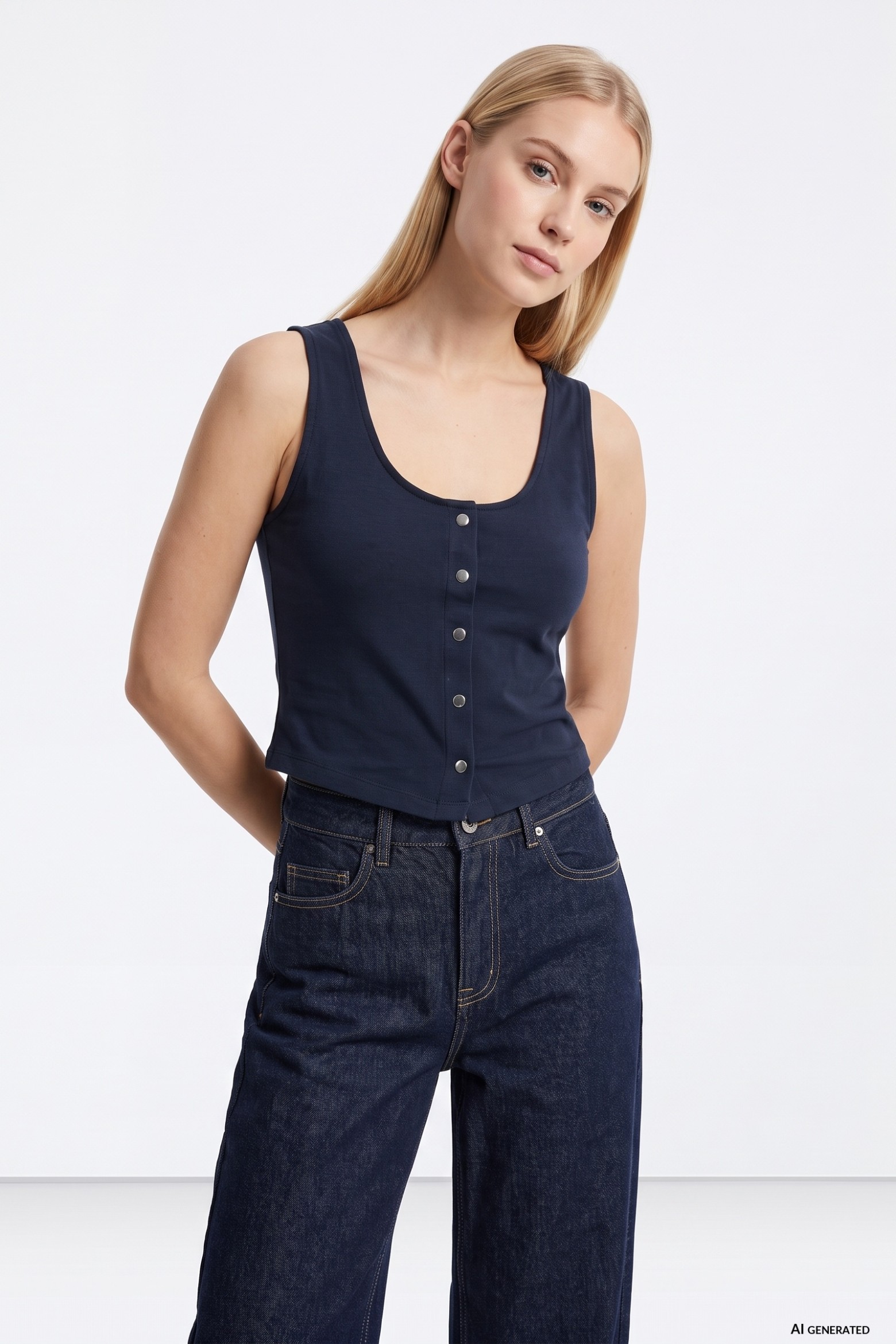 Dark Blue Cropped Top