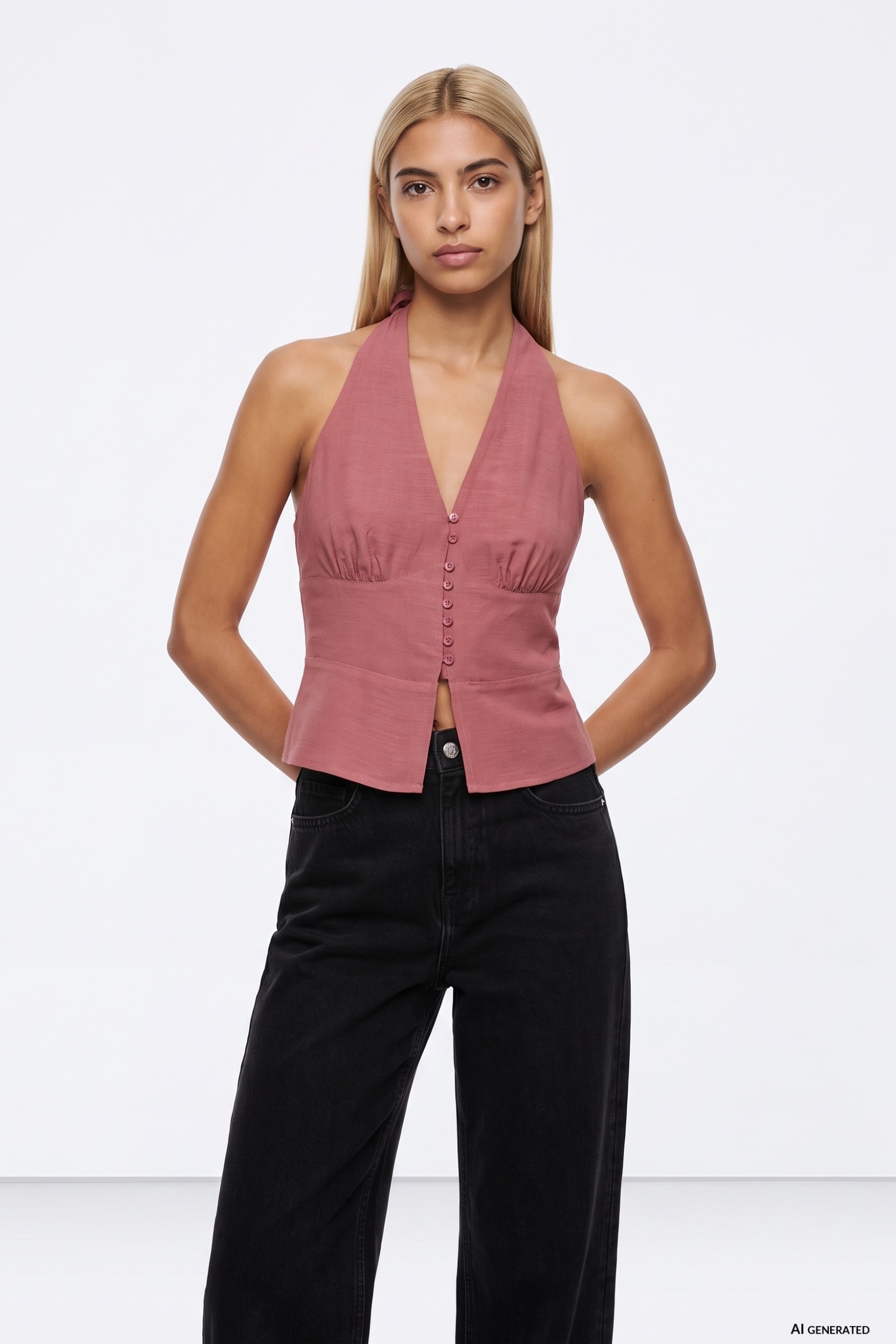 Light Pink Halter Top