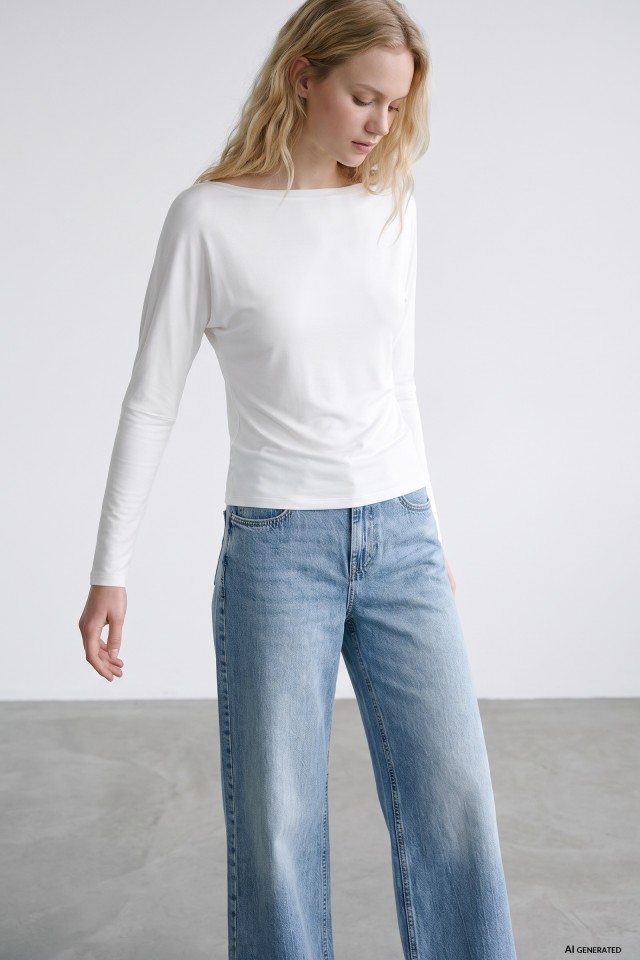 Beige Long Sleeve T-Shirt