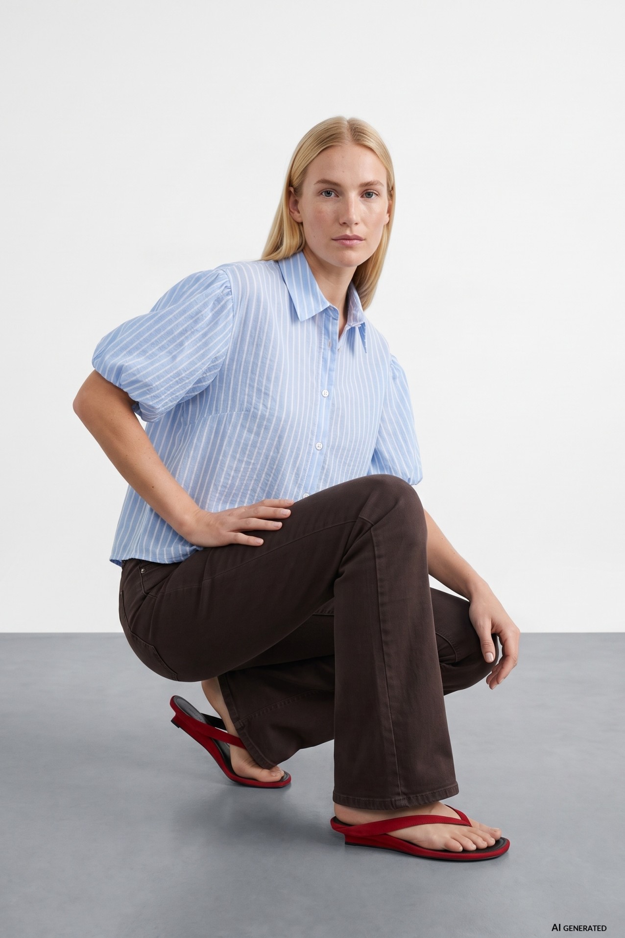 Camisa oversize rayas azul claro