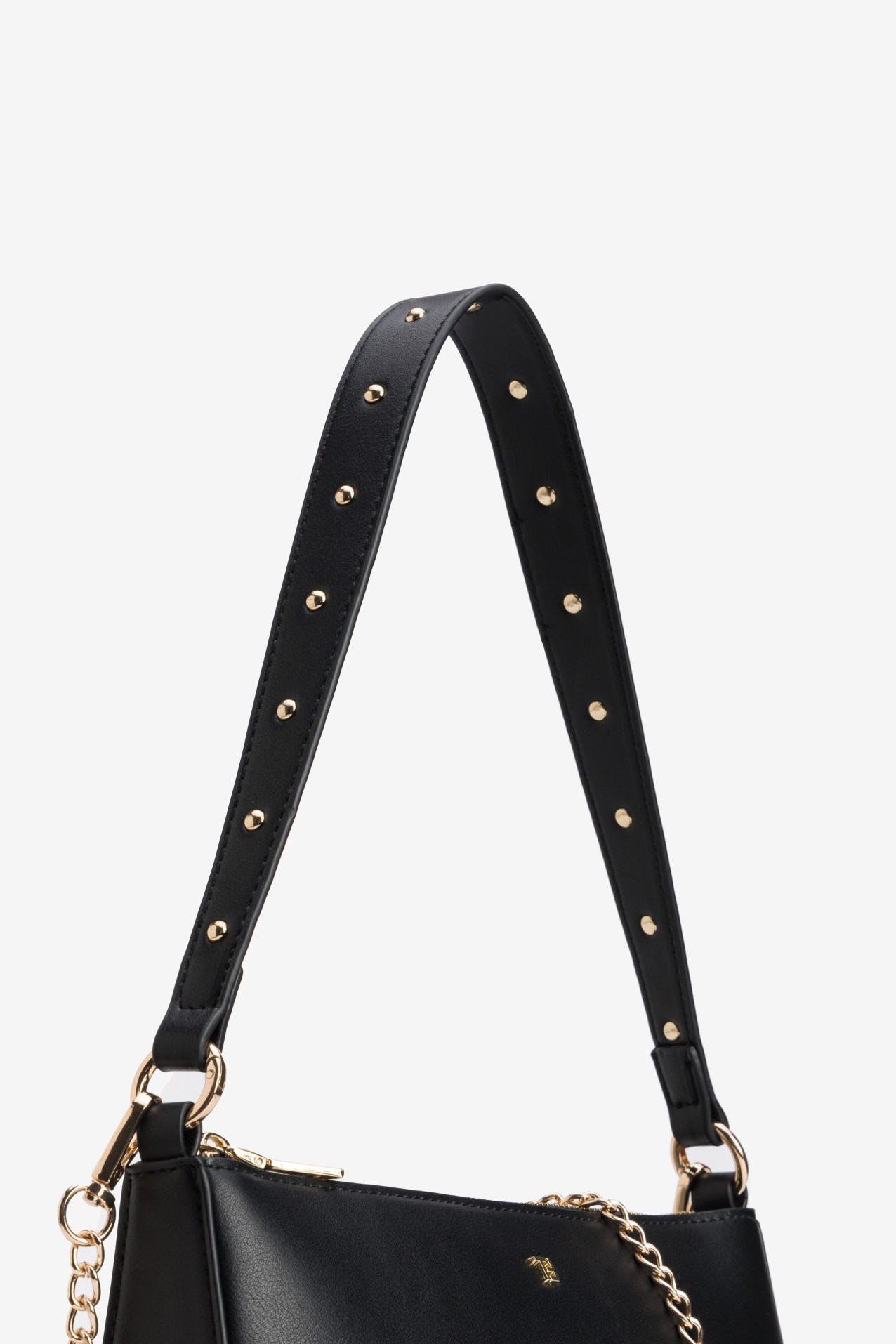 Black Studded Shoulder Wallet