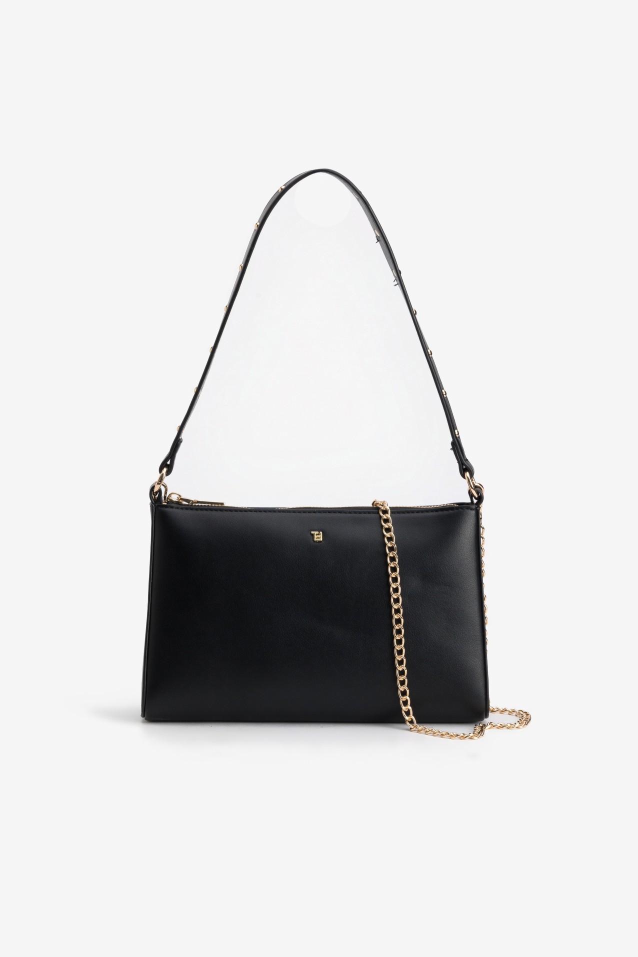Black Studded Shoulder Wallet