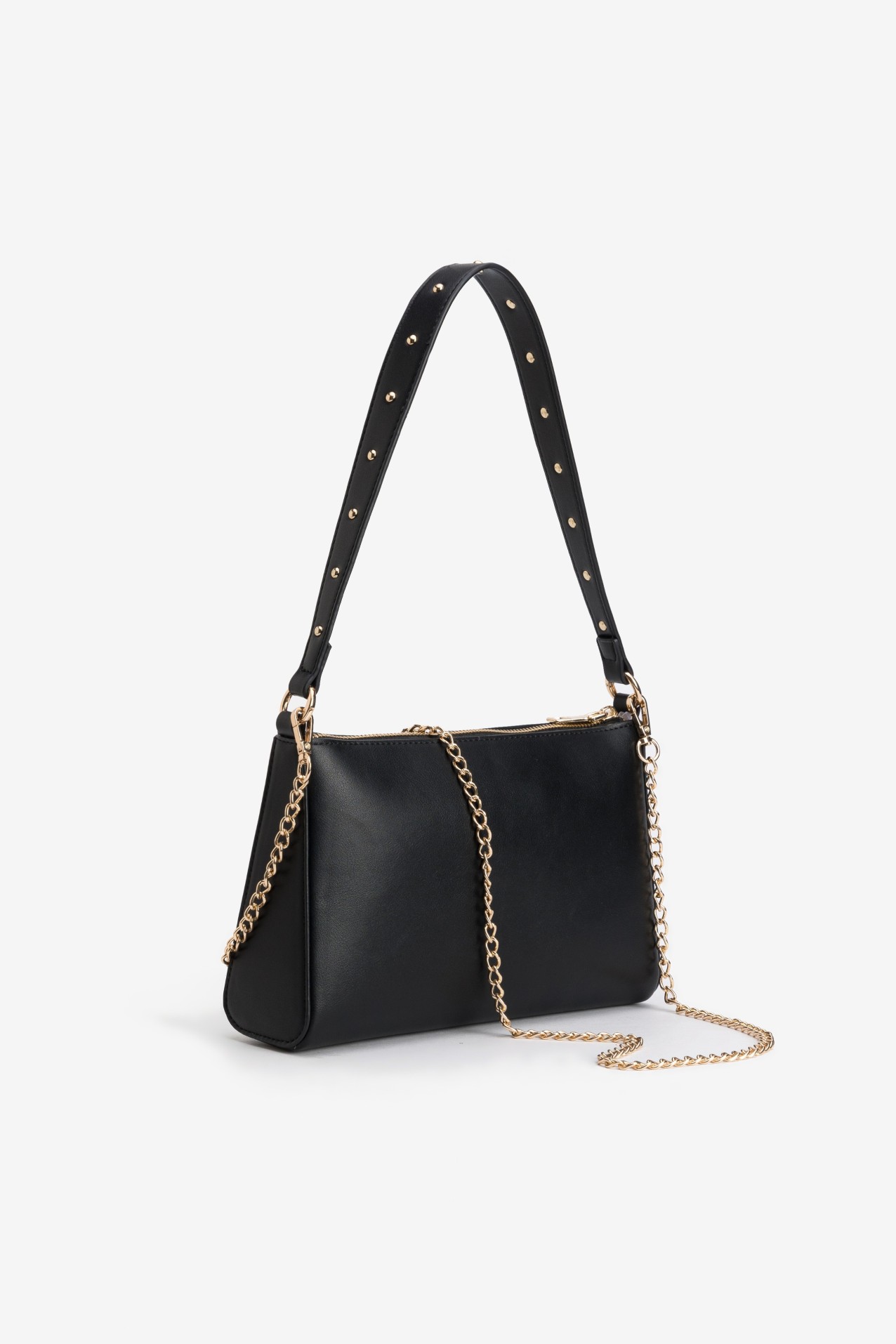 Black Studded Shoulder Wallet