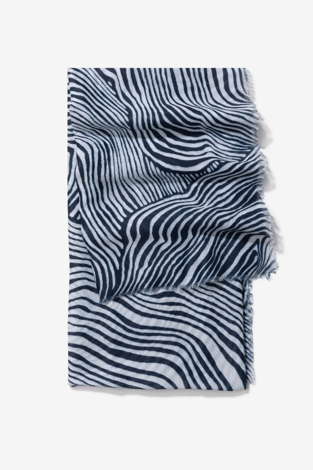 Len�o azul marinho riscas