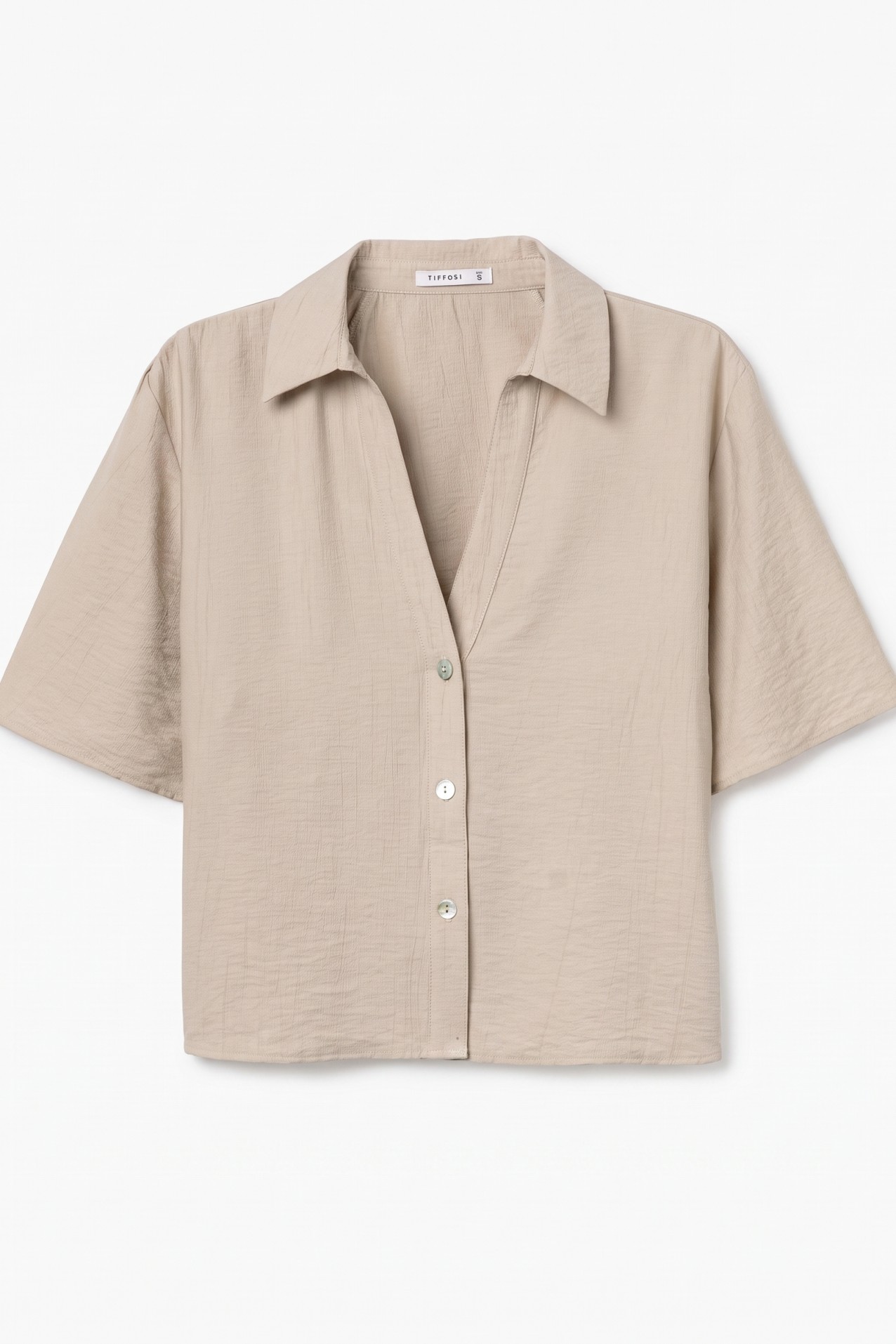 Beige Short Sleeve Shirt