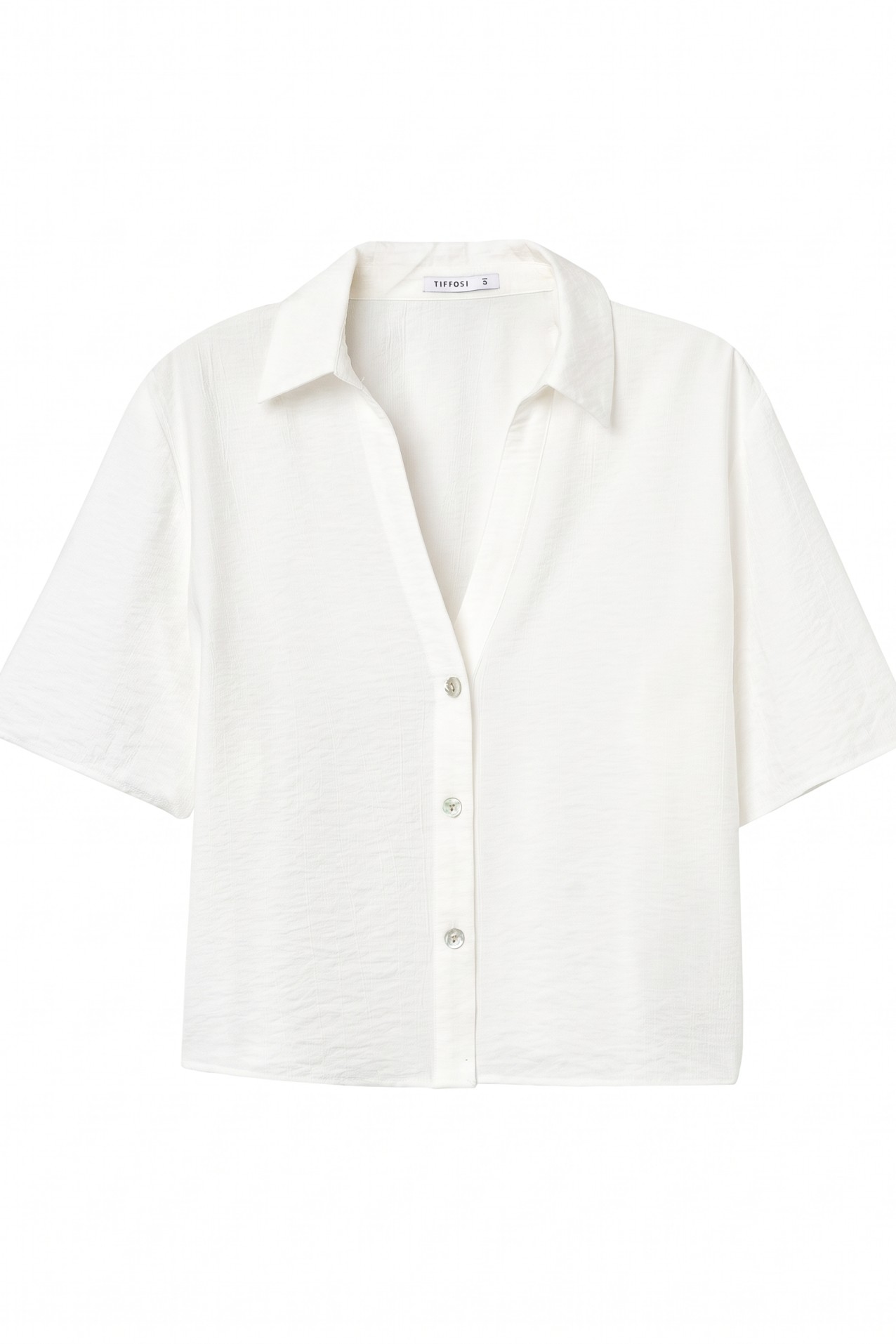 Camisa corta de color crudo
