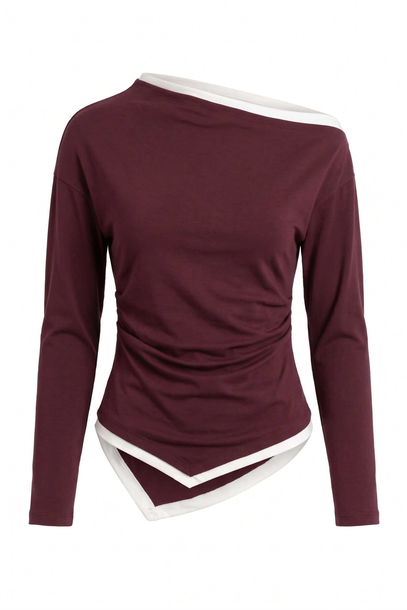 T-shirt manga comprida vinho