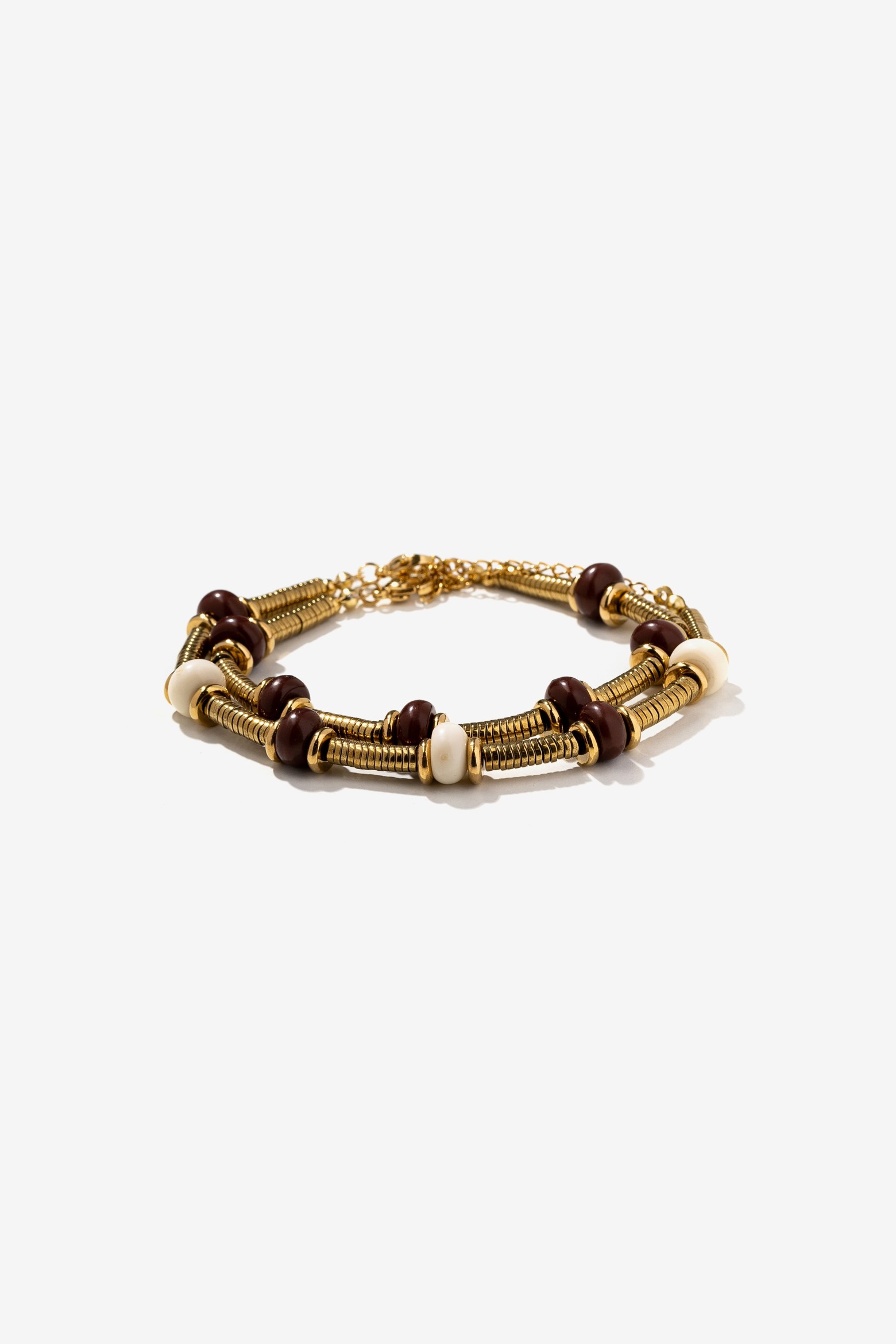 Pulseira Dourada com Contas