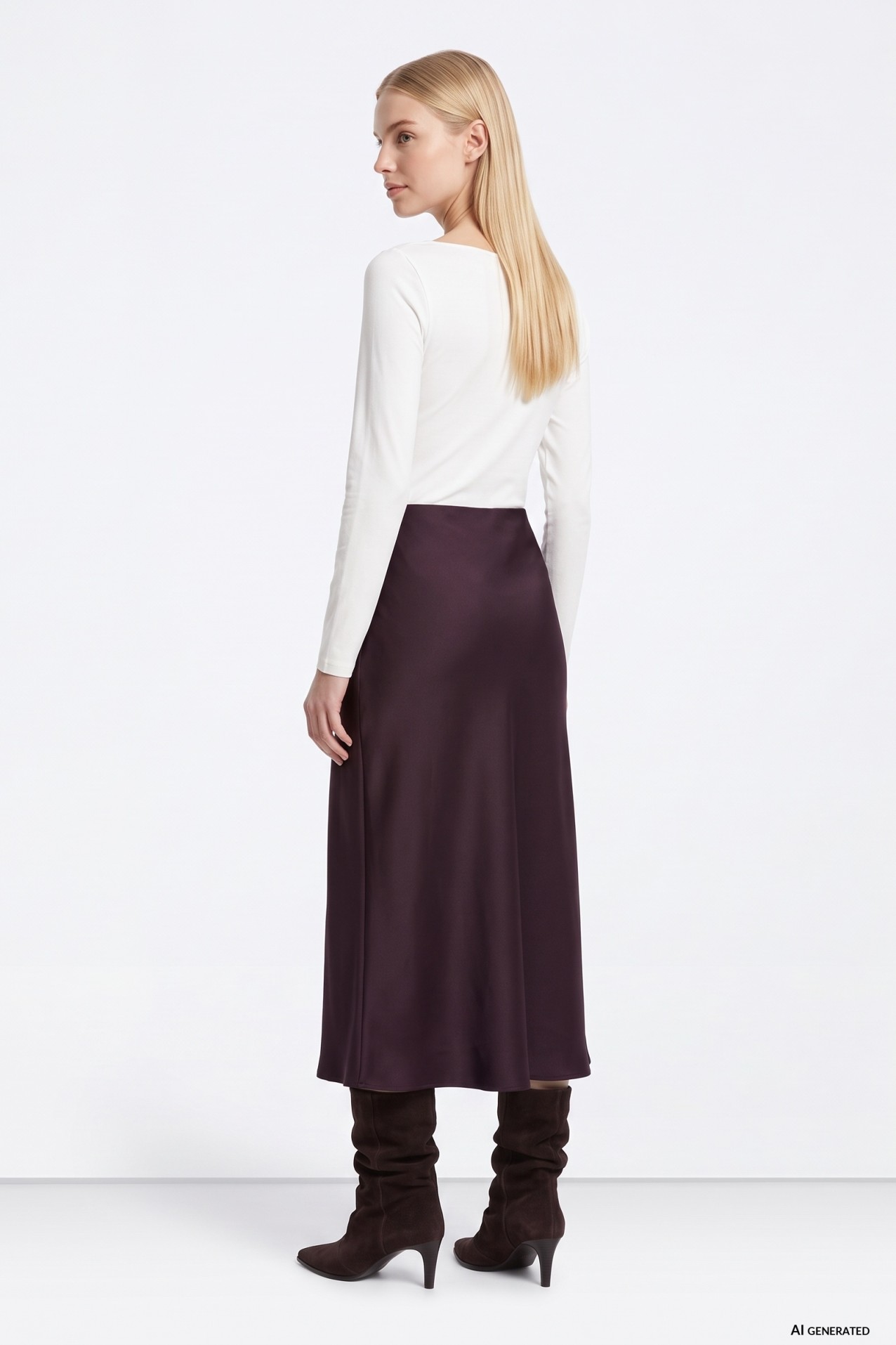 Midi Skirt in Deep Burgundy