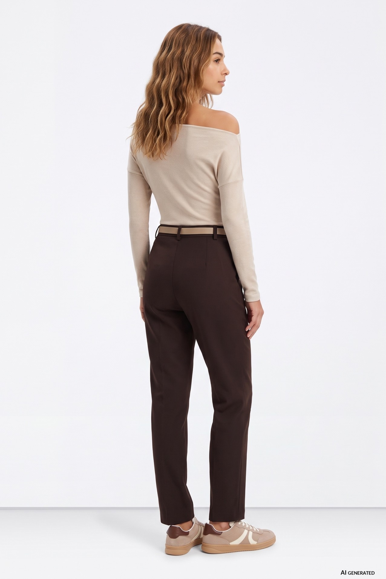 Brown straight-cut trousers