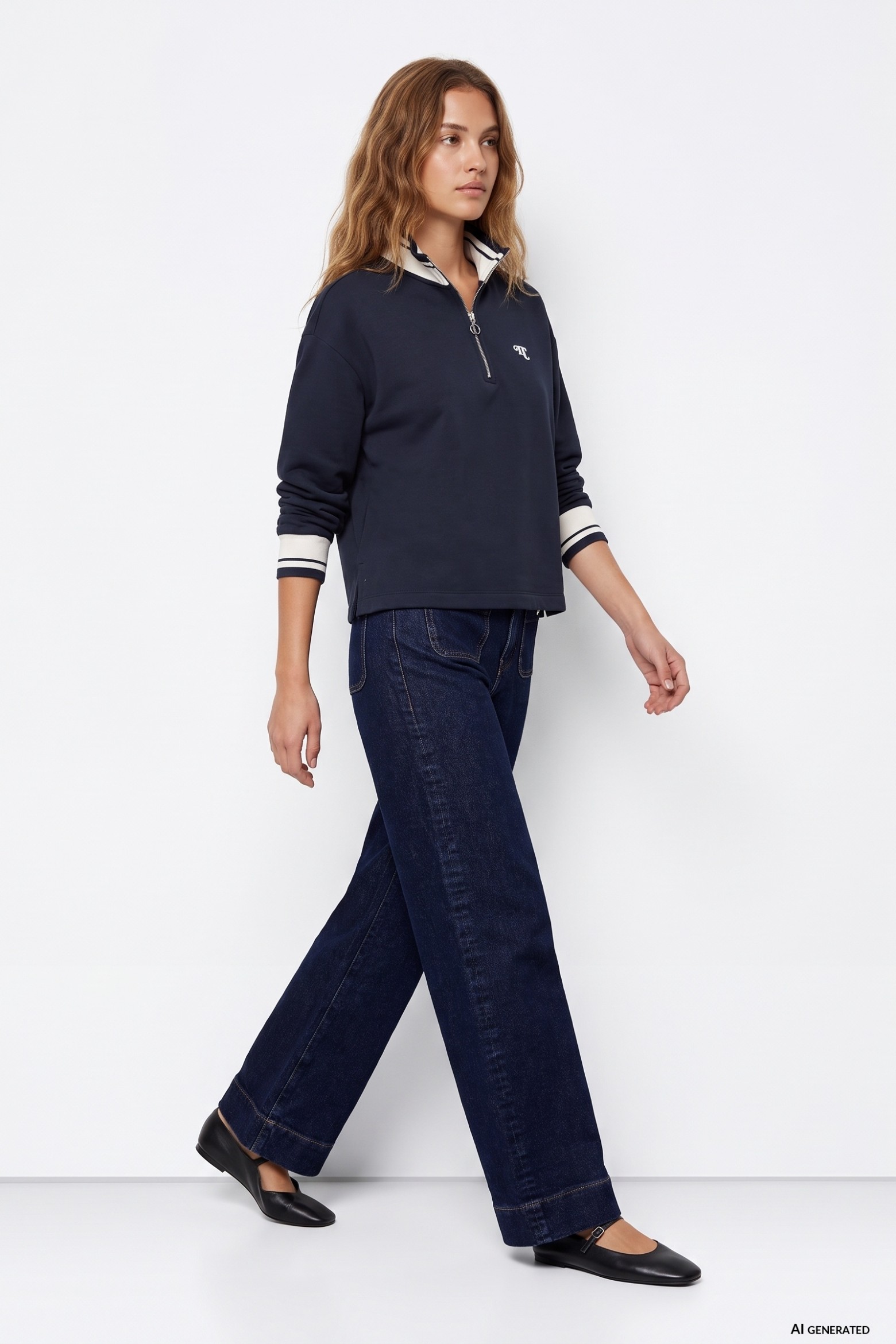 Jeans rectos azul oscuro