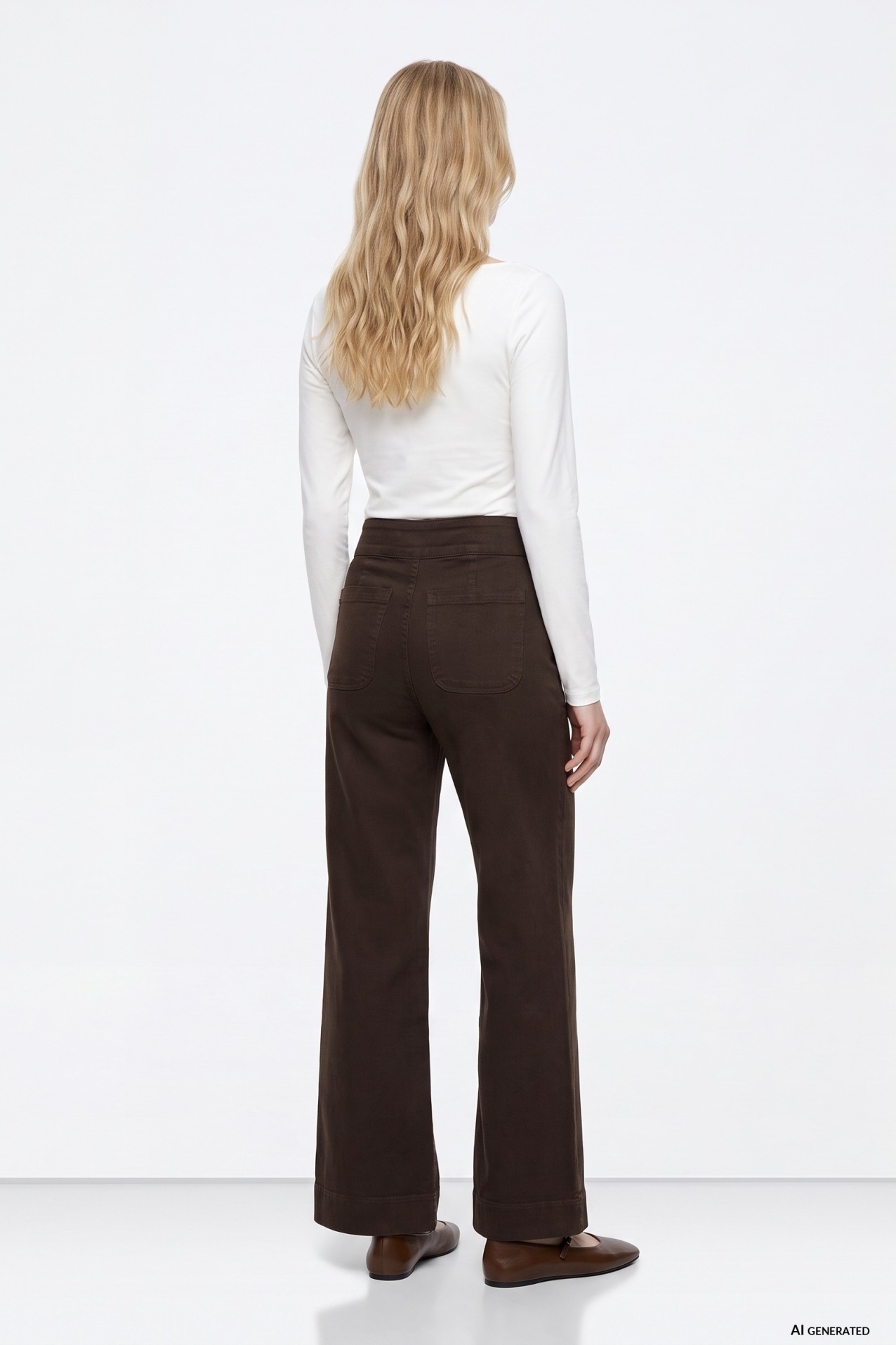Wide Leg Brown Jeans