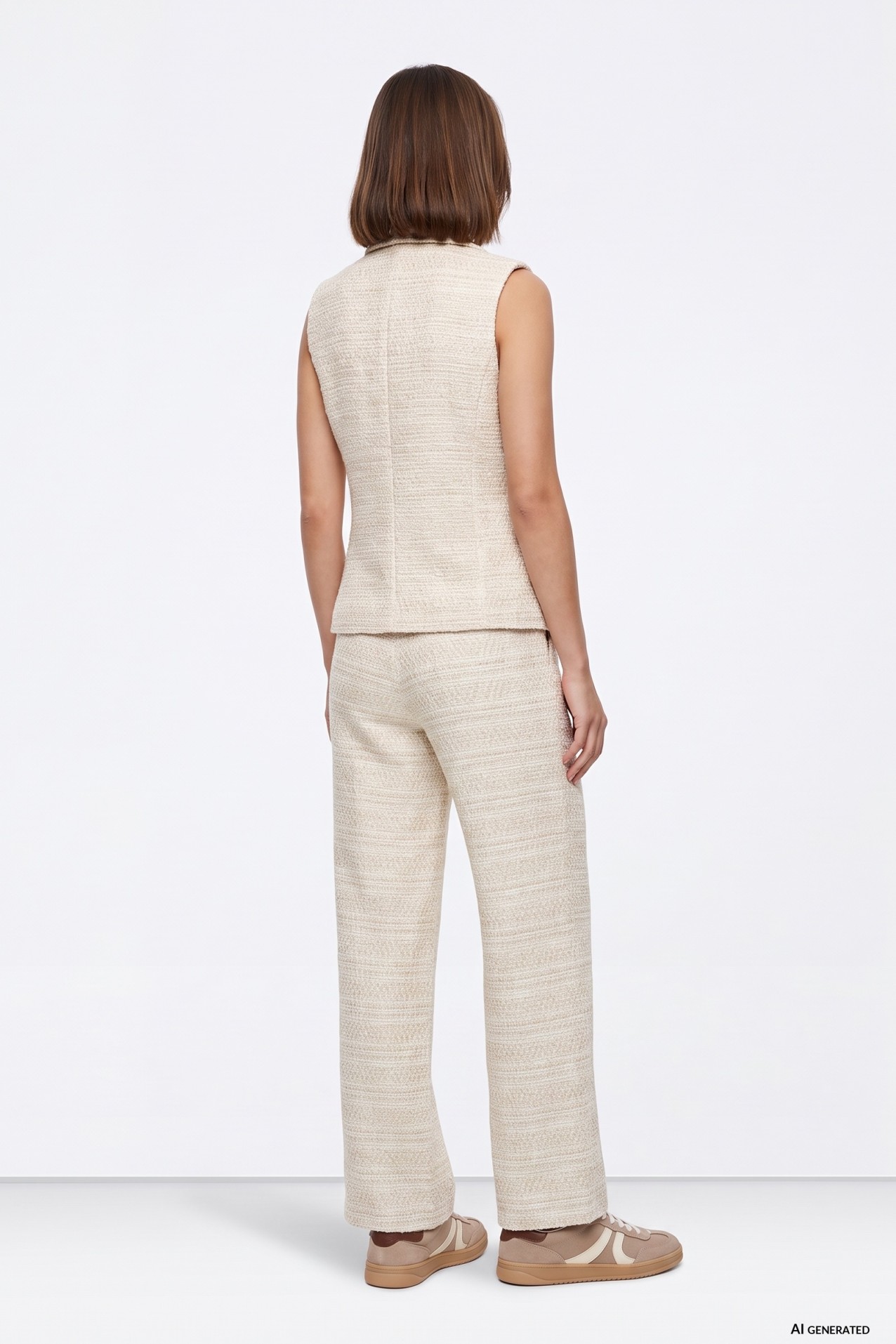 Wide-Leg Cream Trousers