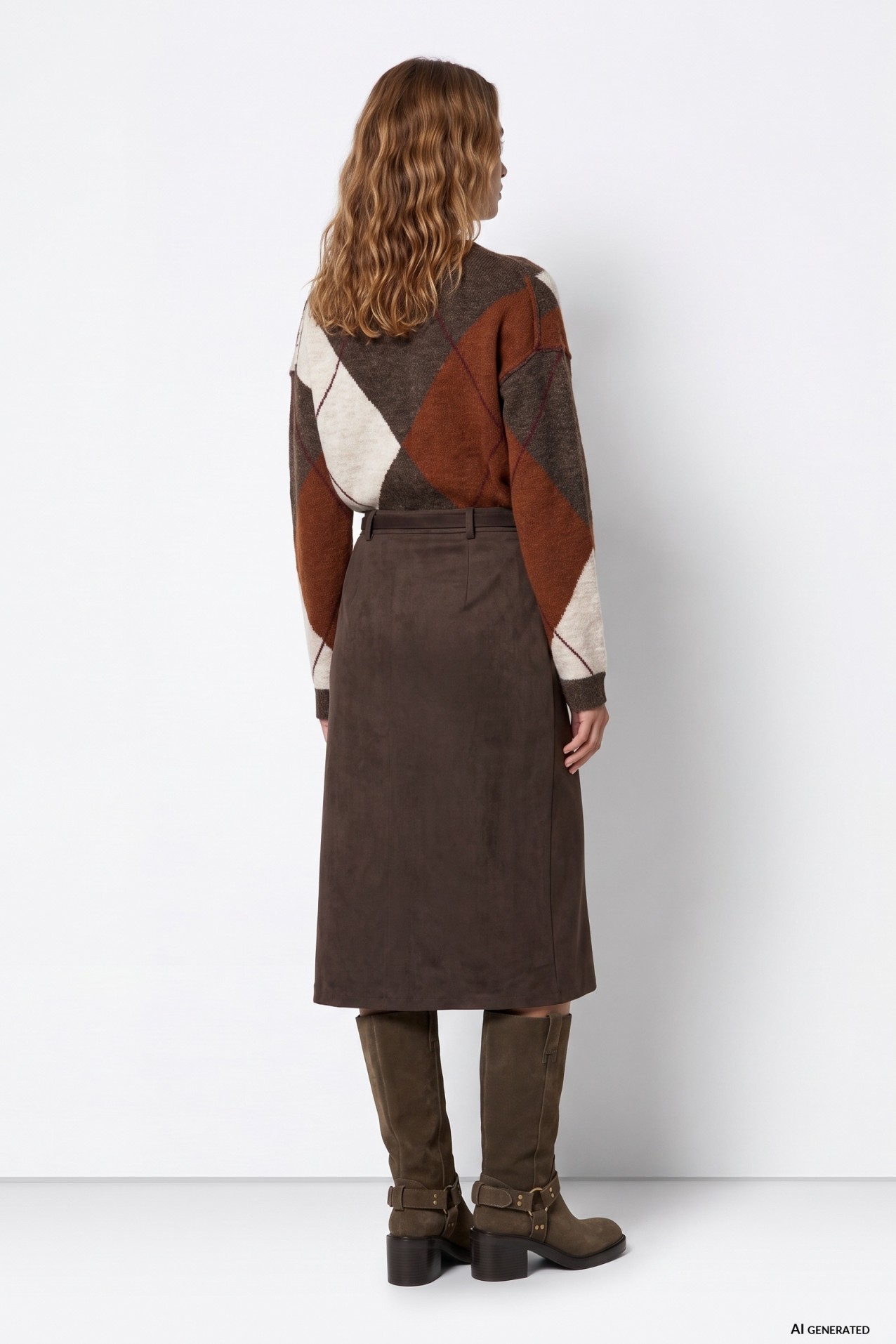 Chocolate Brown Midi Skirt