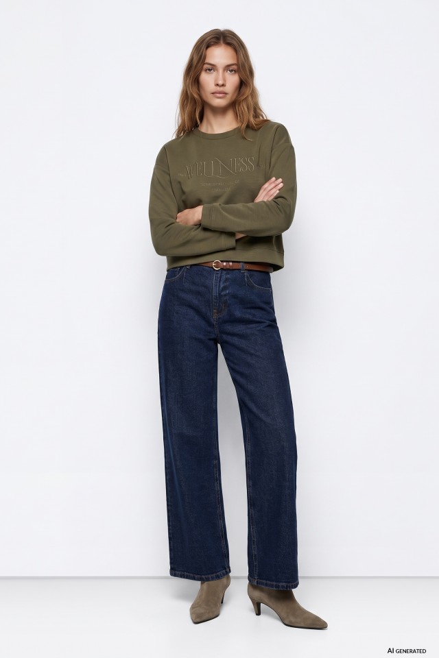 Wide Leg Denim Jeans