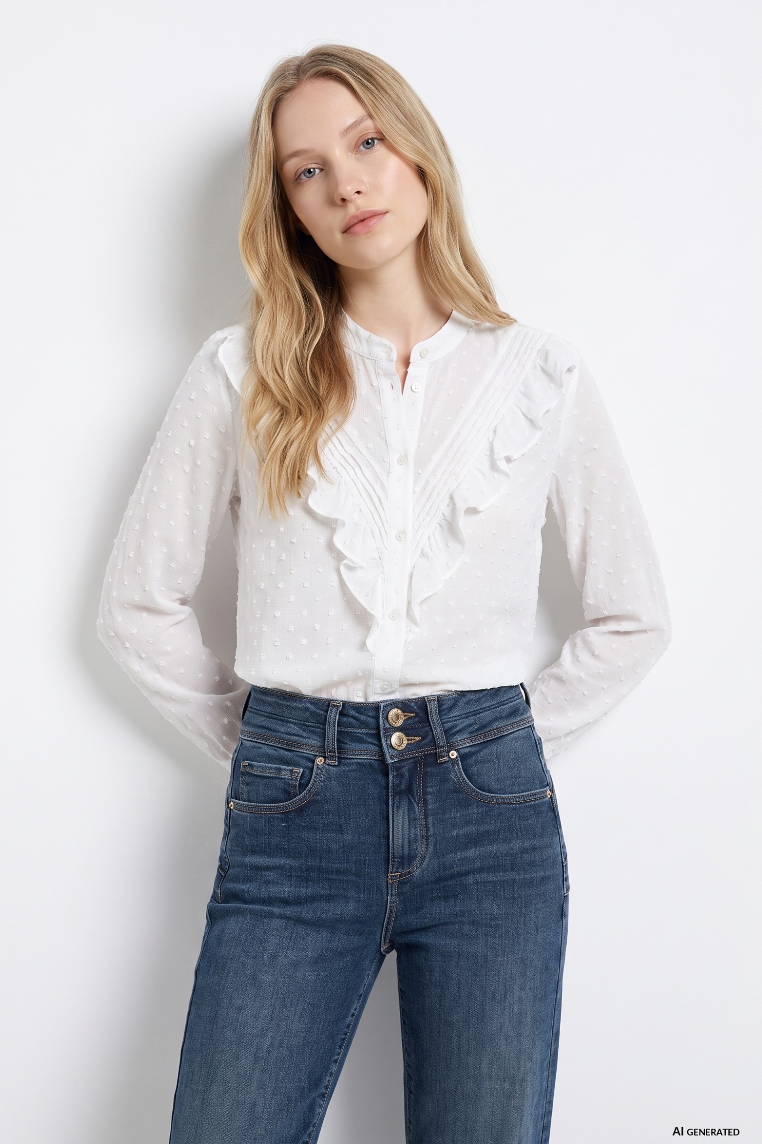 Camisa blanca manga larga