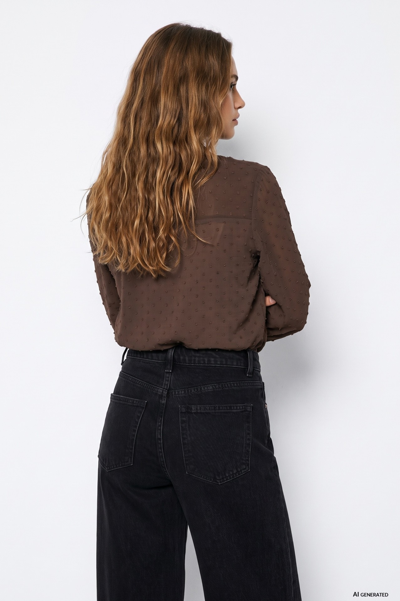 Camisa marr�n con volantes