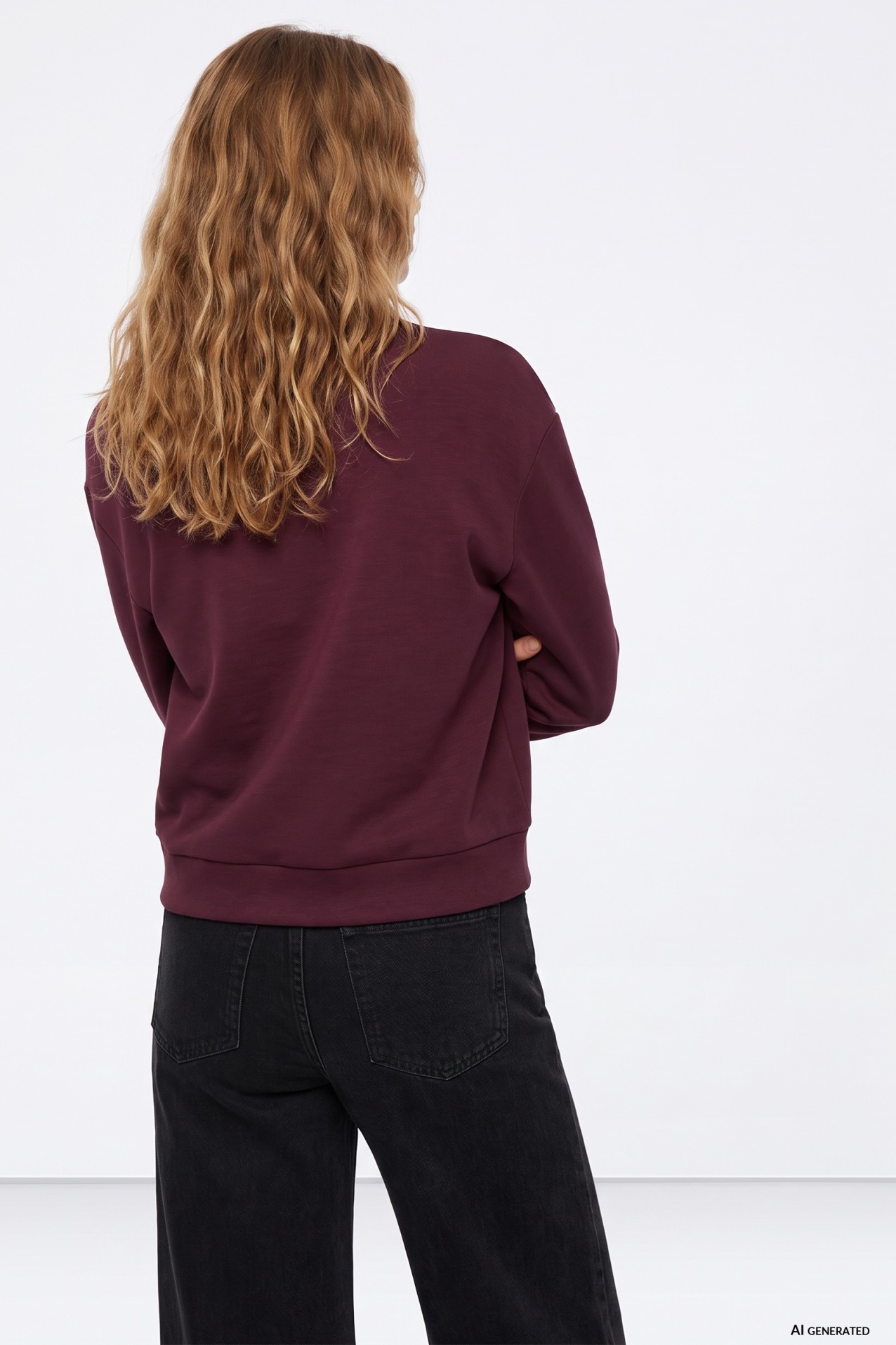 Half-Zip Burgundy Sweatshirt
