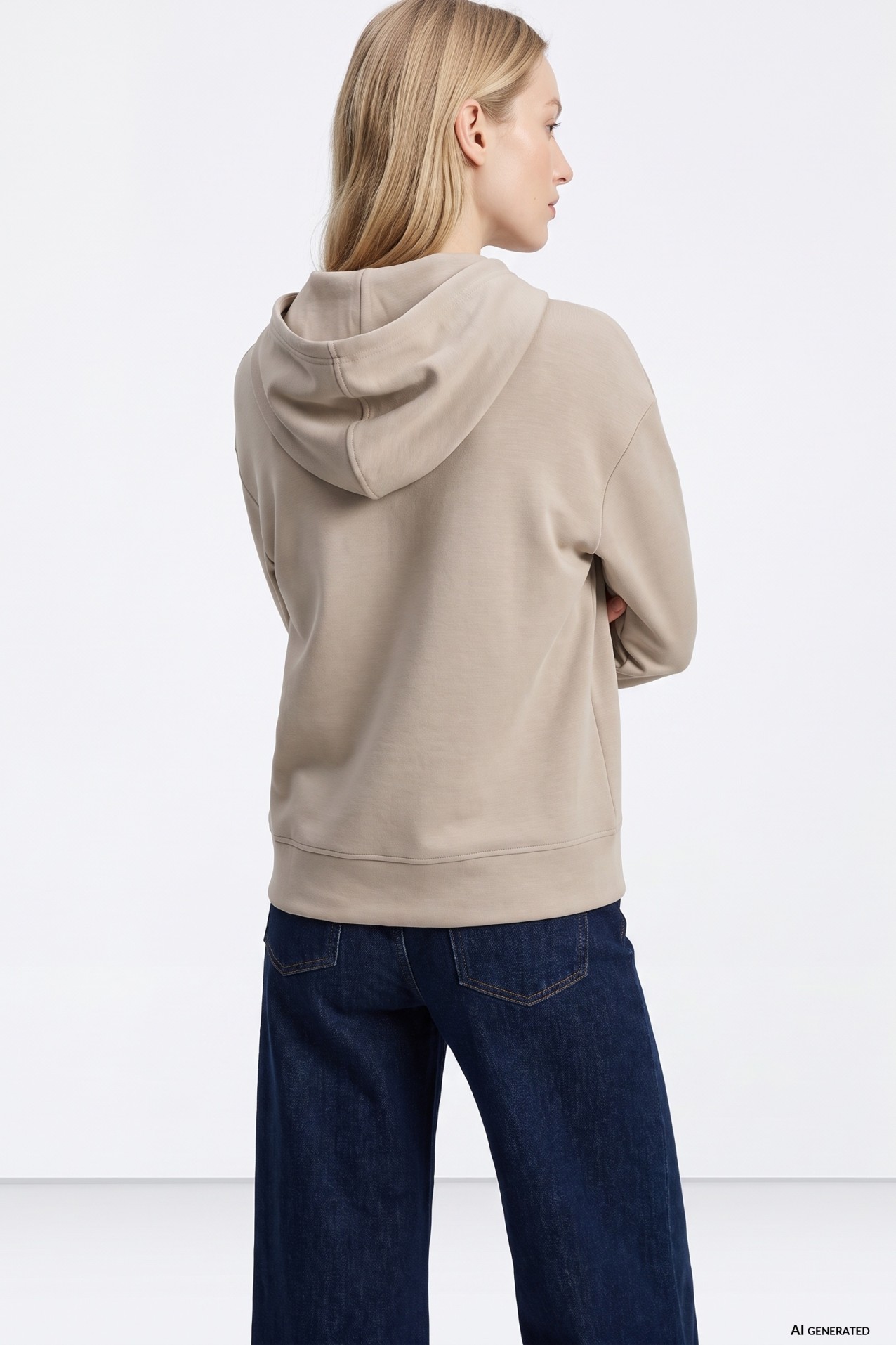Sweatshirt bege com capuz