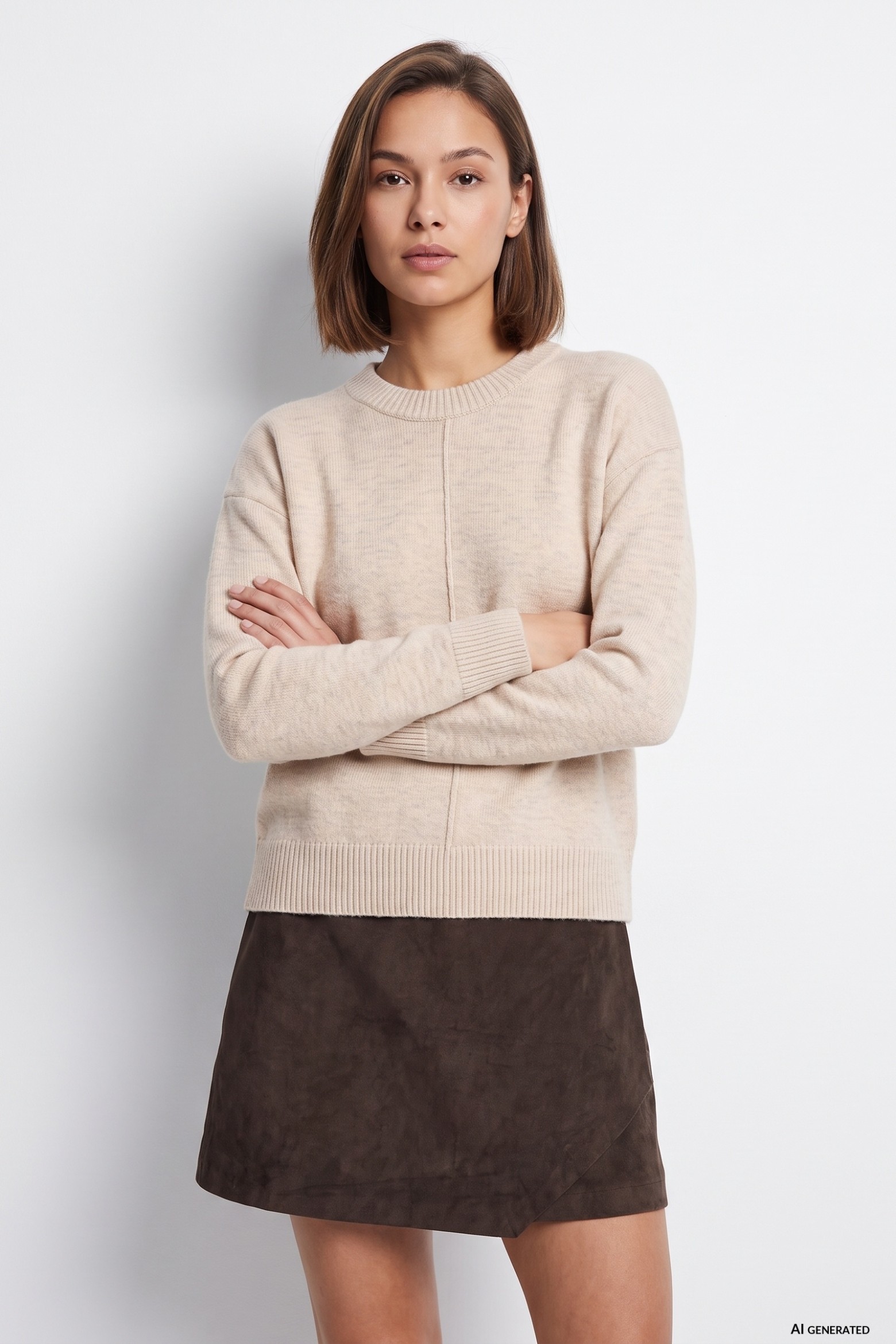 Beige Crewneck Sweater