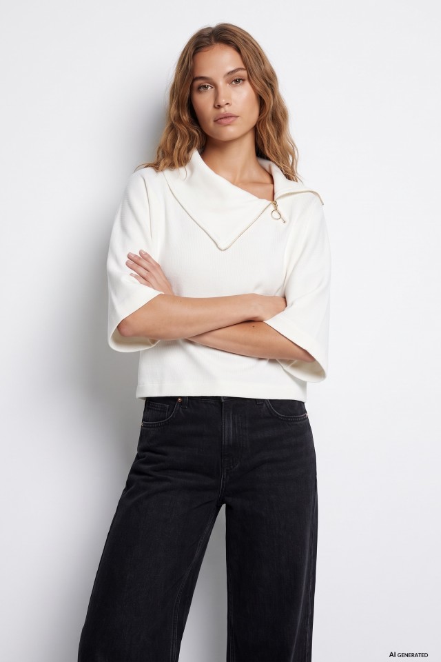 Off-White Zip Collar Tee