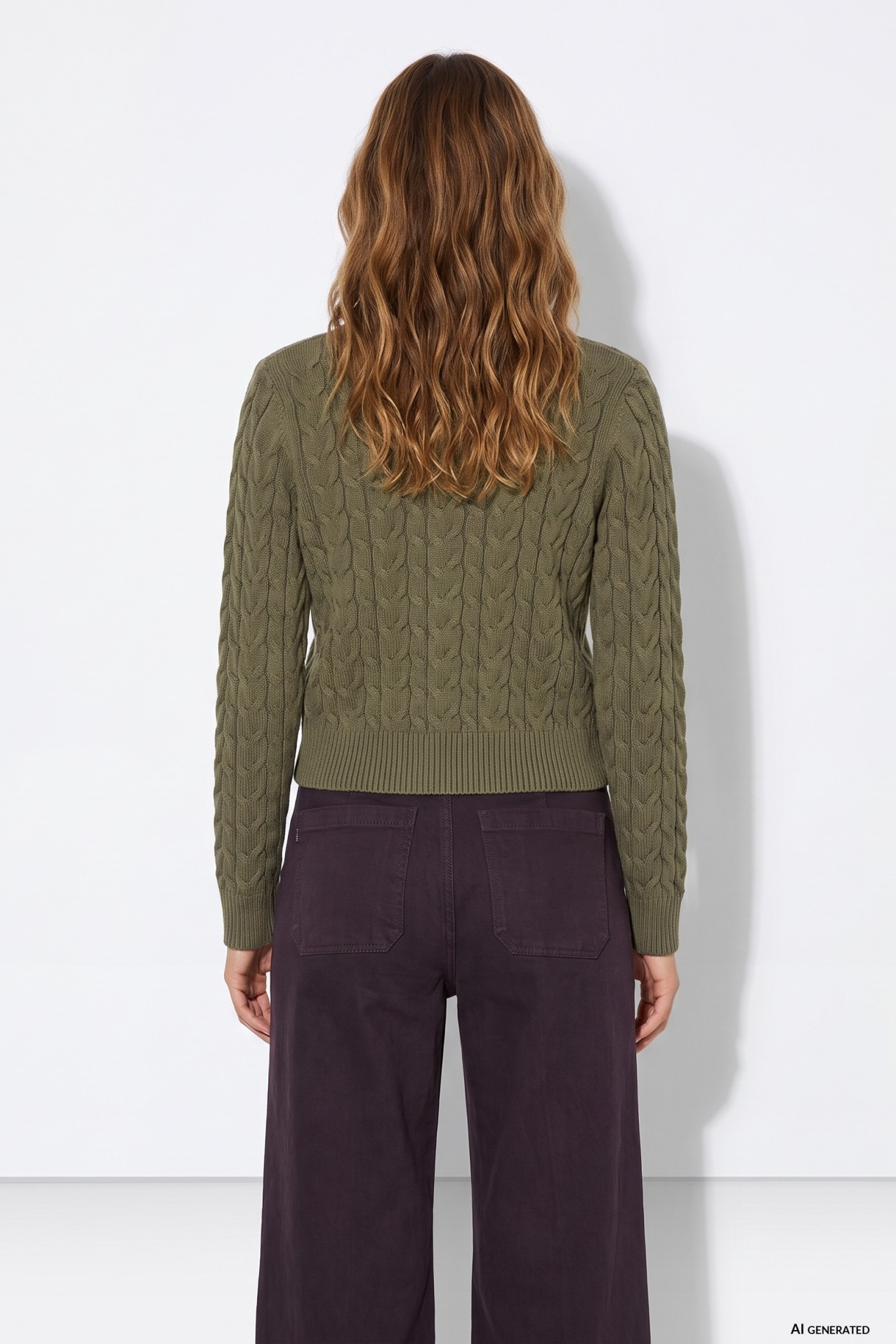 Green Chunky Knit Cardigan