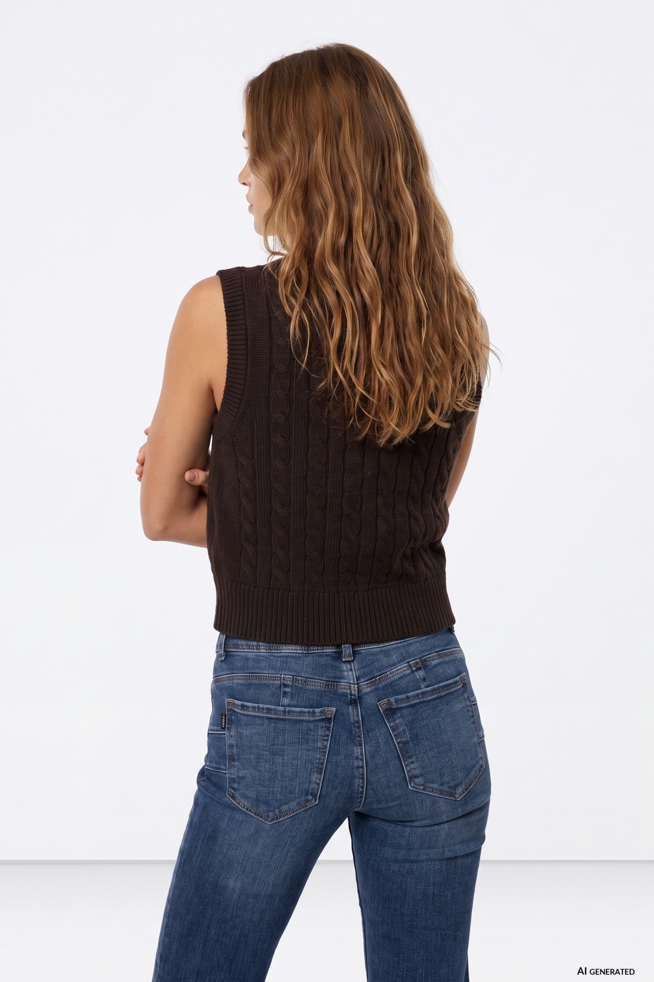 Chaleco marr�n trenzado
