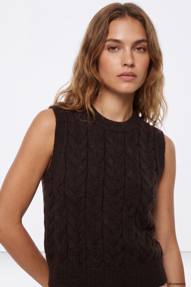 Chaleco marr�n trenzado