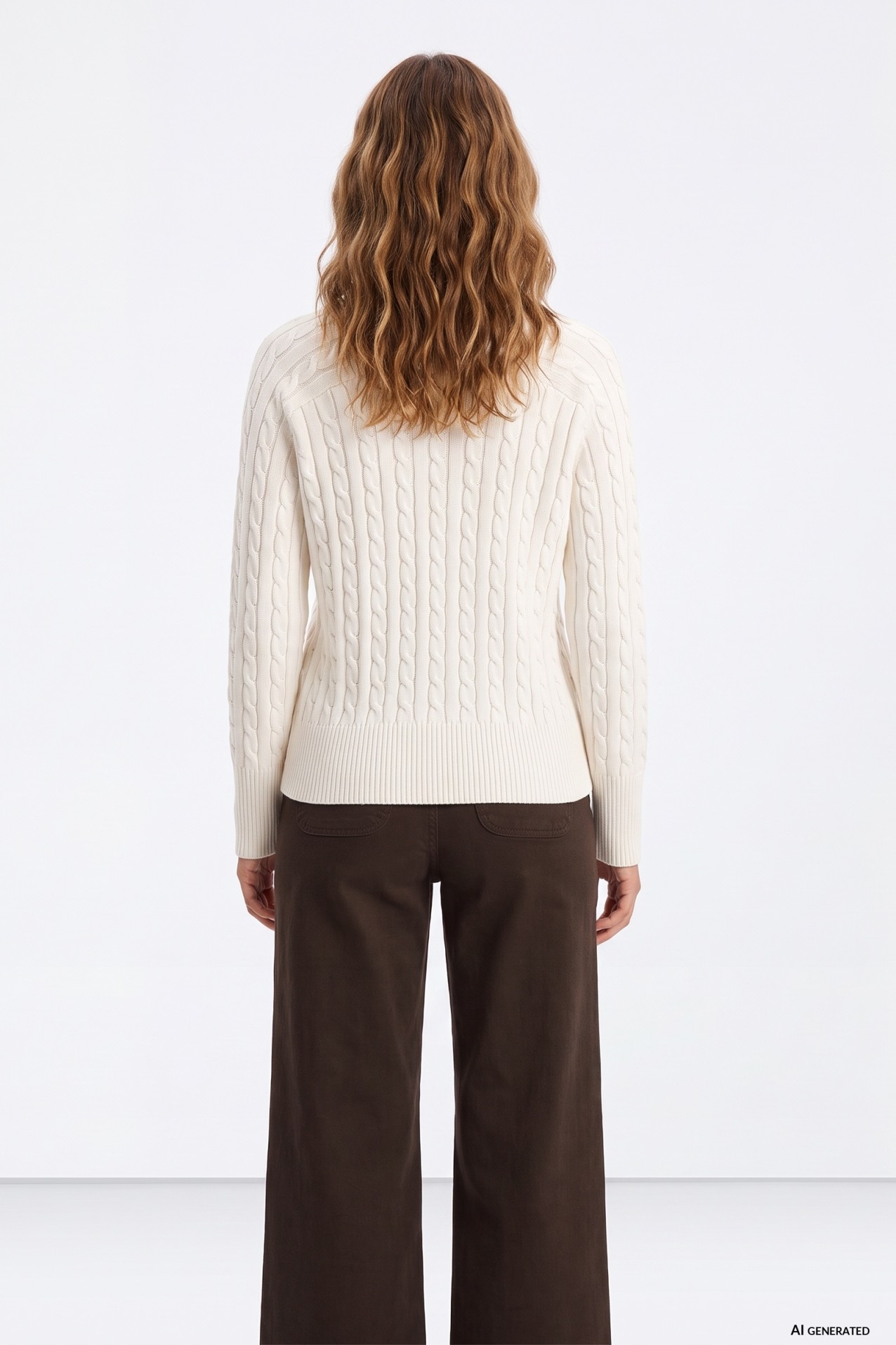 Beige Knit Polo Sweater