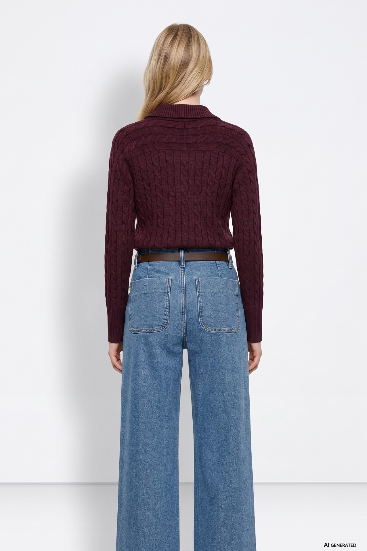 Cable Knit Maroon Sweater