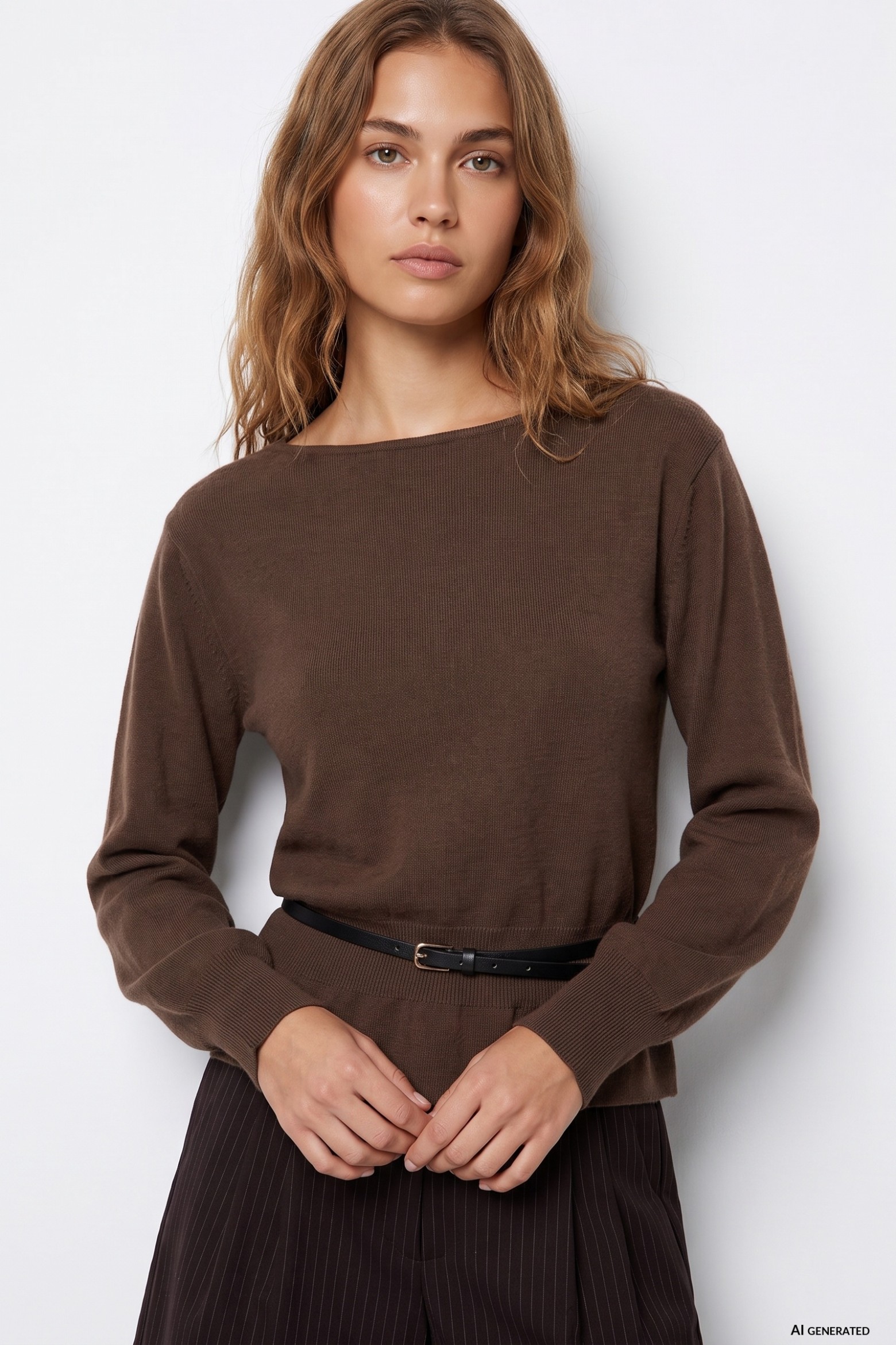 Brown relaxed-fit sweater