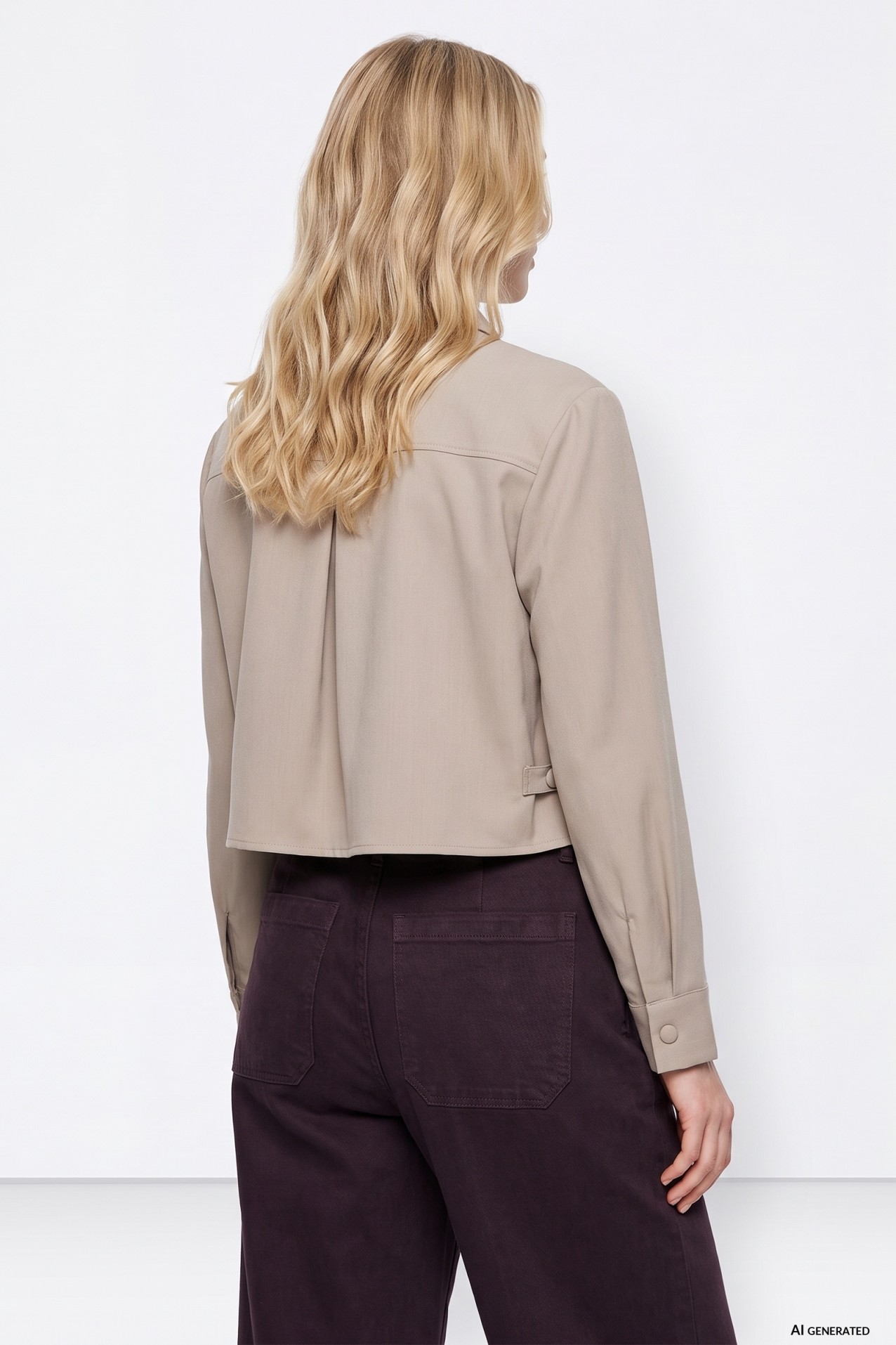Camisa beige corte cropped