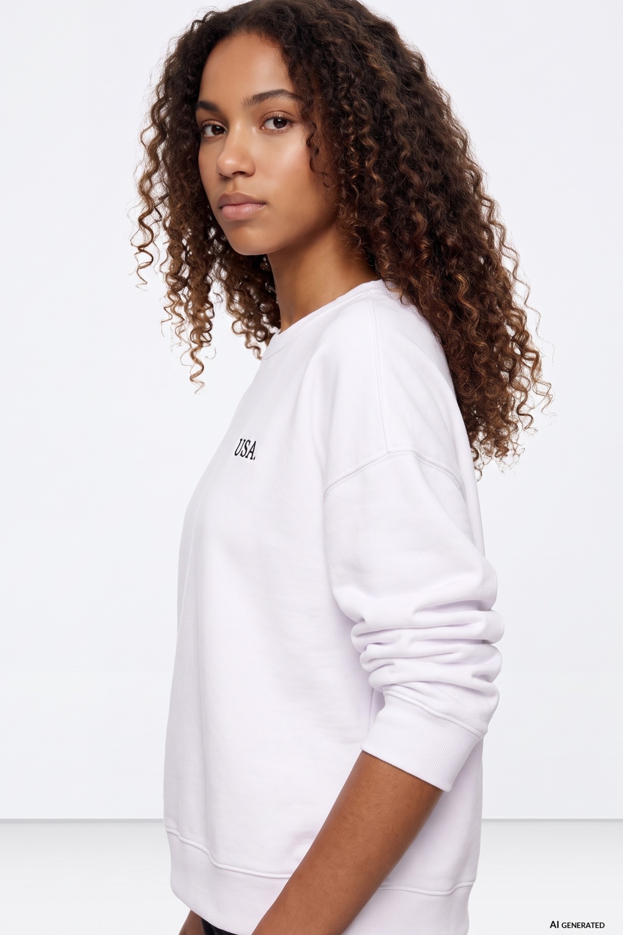 White Sweatshirt Minimal USA