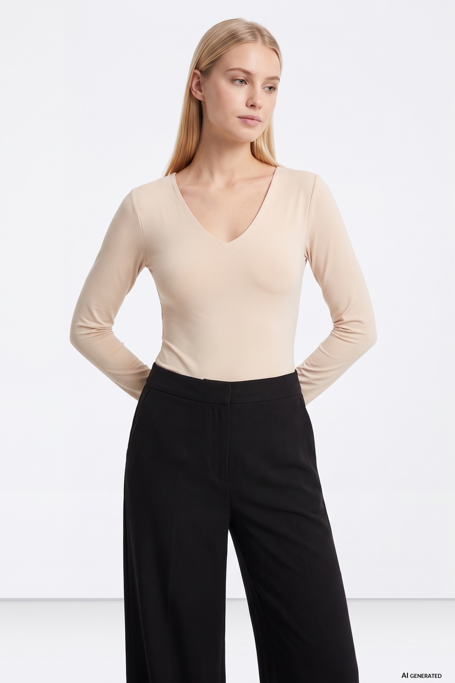 Beige Long Sleeve Tee