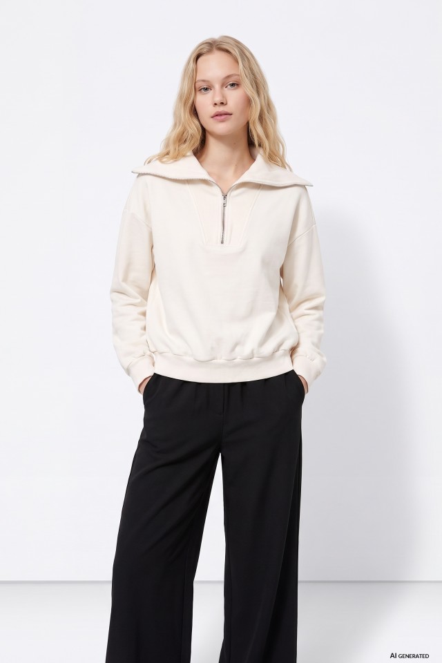 Beige Relaxed Sweatshirt