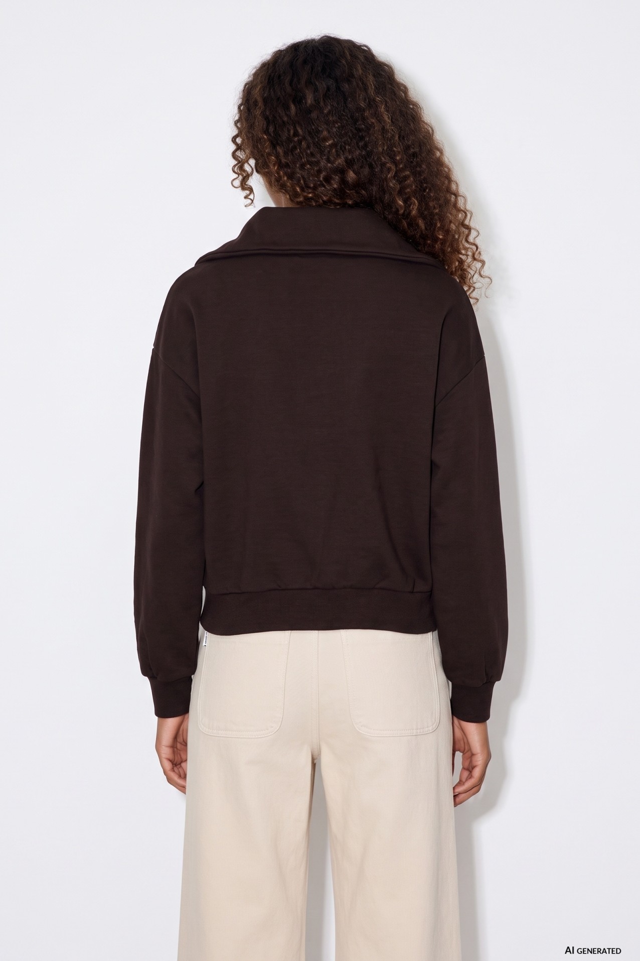 Dark Brown Zip Sweatshirt