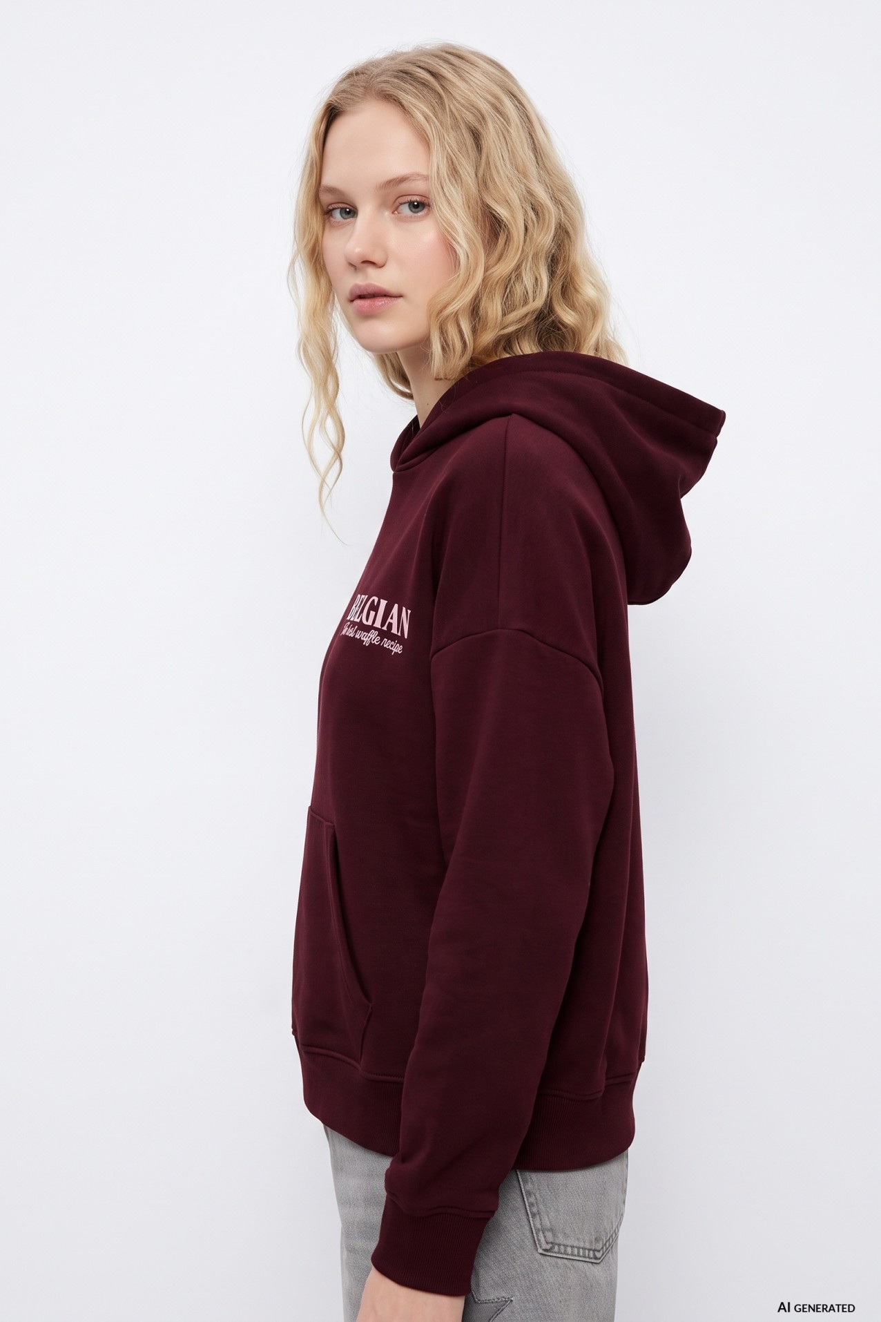 Red Loose Fit Hoodie