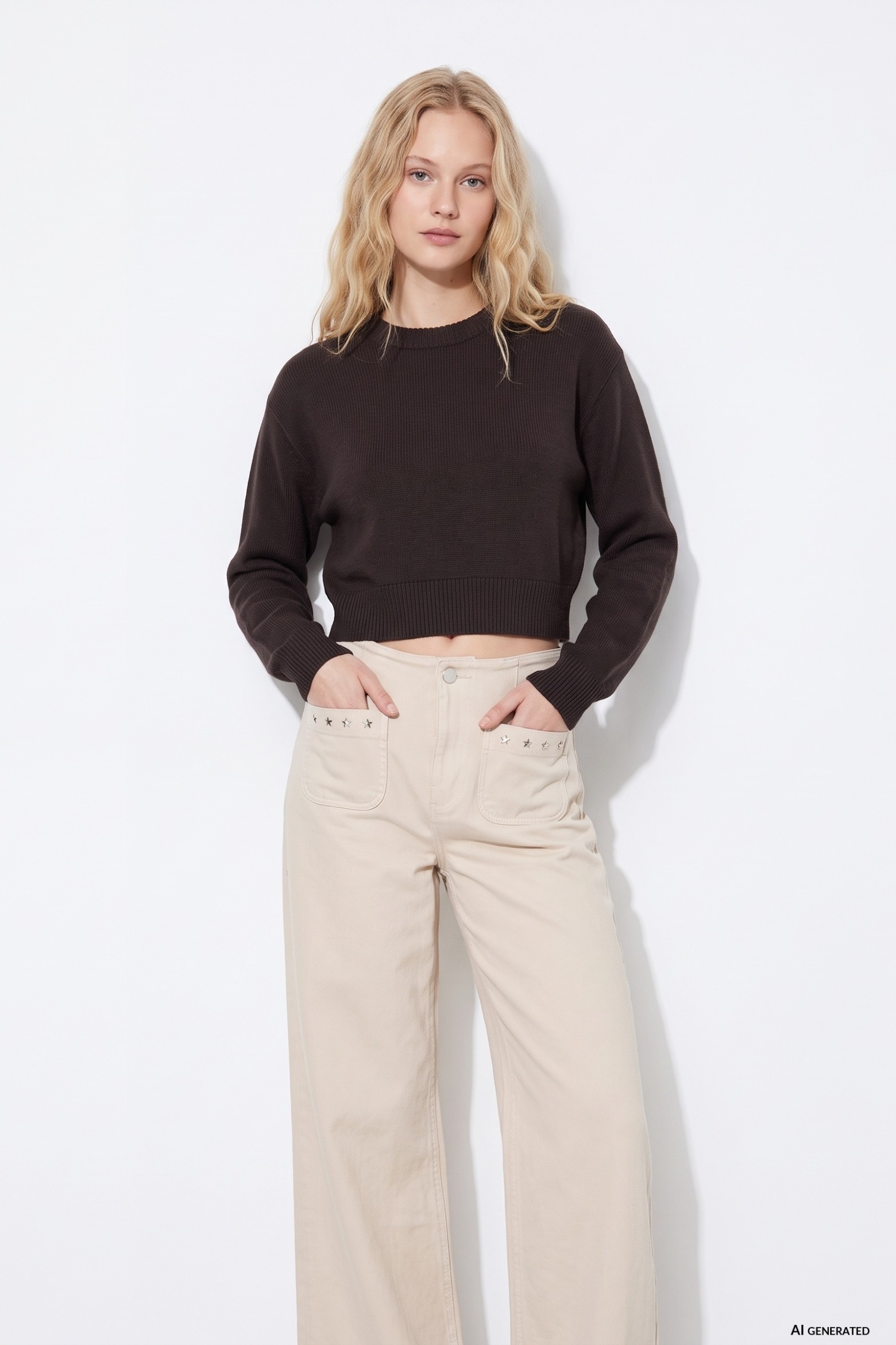 Dark Brown Crop Sweater