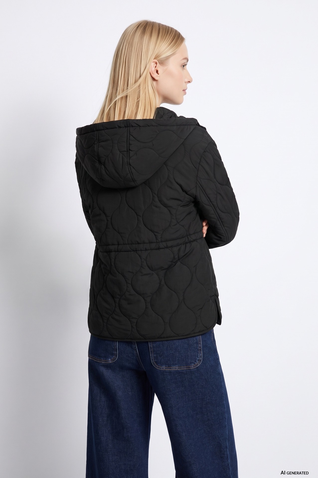 Black Puffer Hooded Jacket