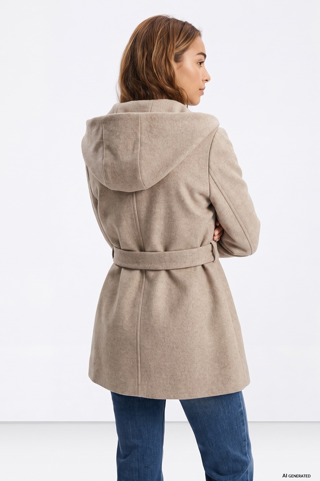 Beige Coat With Hood