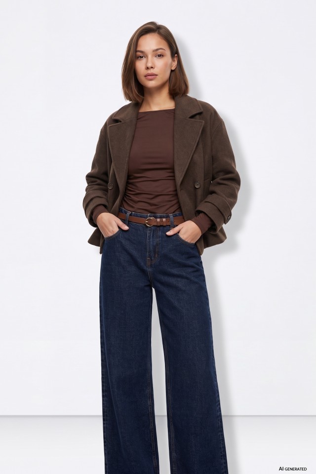 Chocolate Brown Cropped Coat