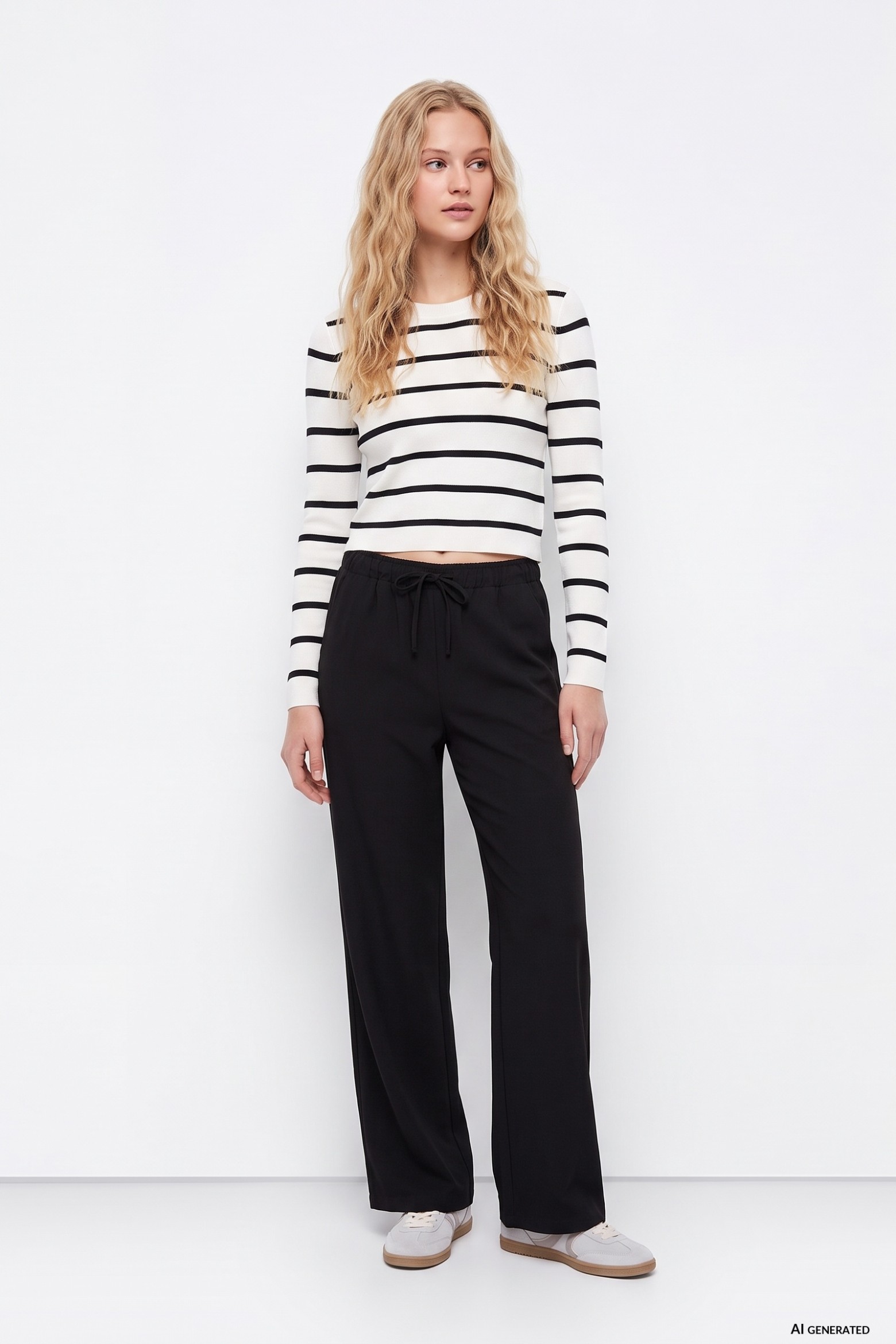 Wide Leg Black Trousers