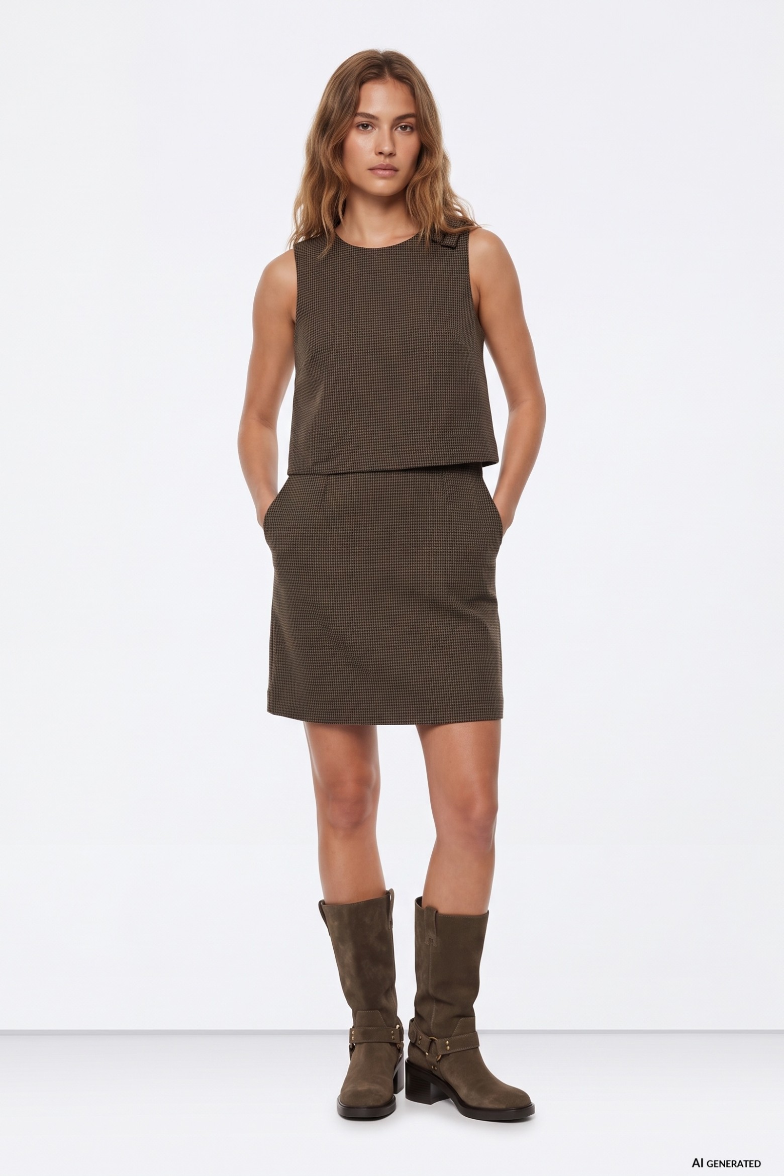 Vestido corto sin mangas