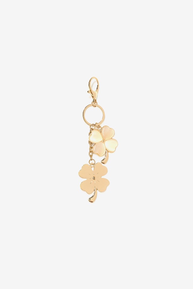 Gold Clover Keychain