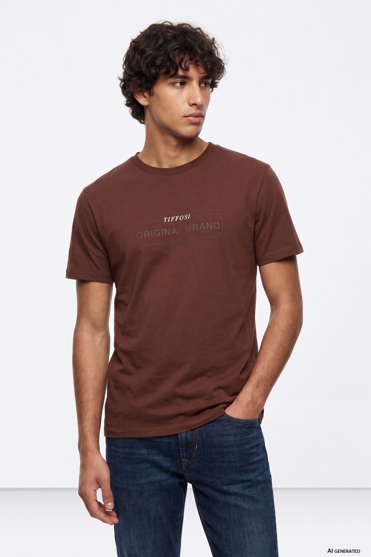 Camiseta marrón casual